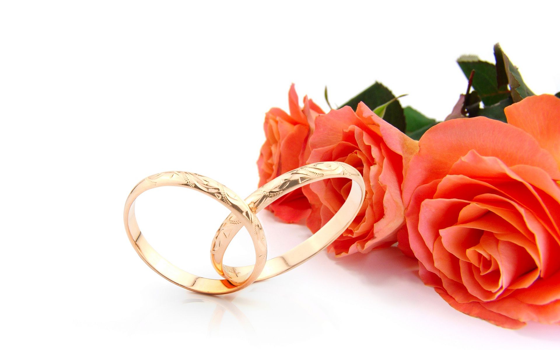 Wedding Ring And Rose Flowers Wallpaper And Background