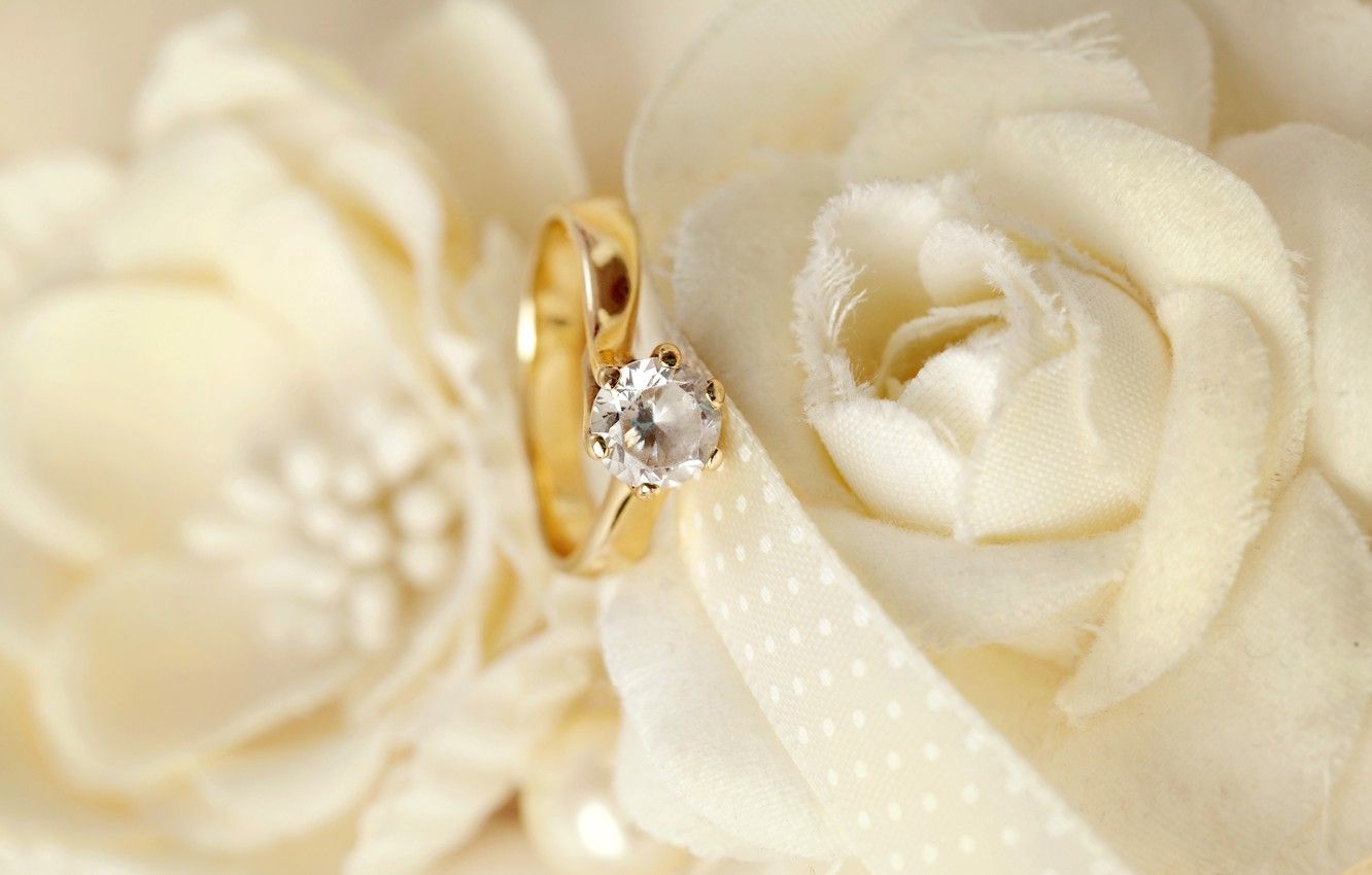 Wallpaper flowers, ring, wedding, flowers, background, ring, soft