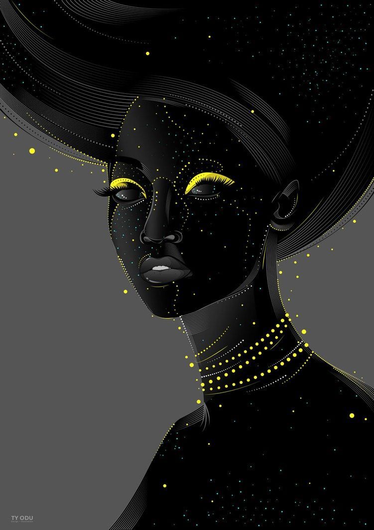 Goddess of Stars. African goddess, Black women art