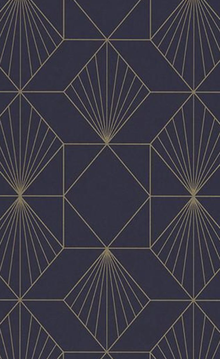 stunning geometric wallpaper. The art deco design has a deep