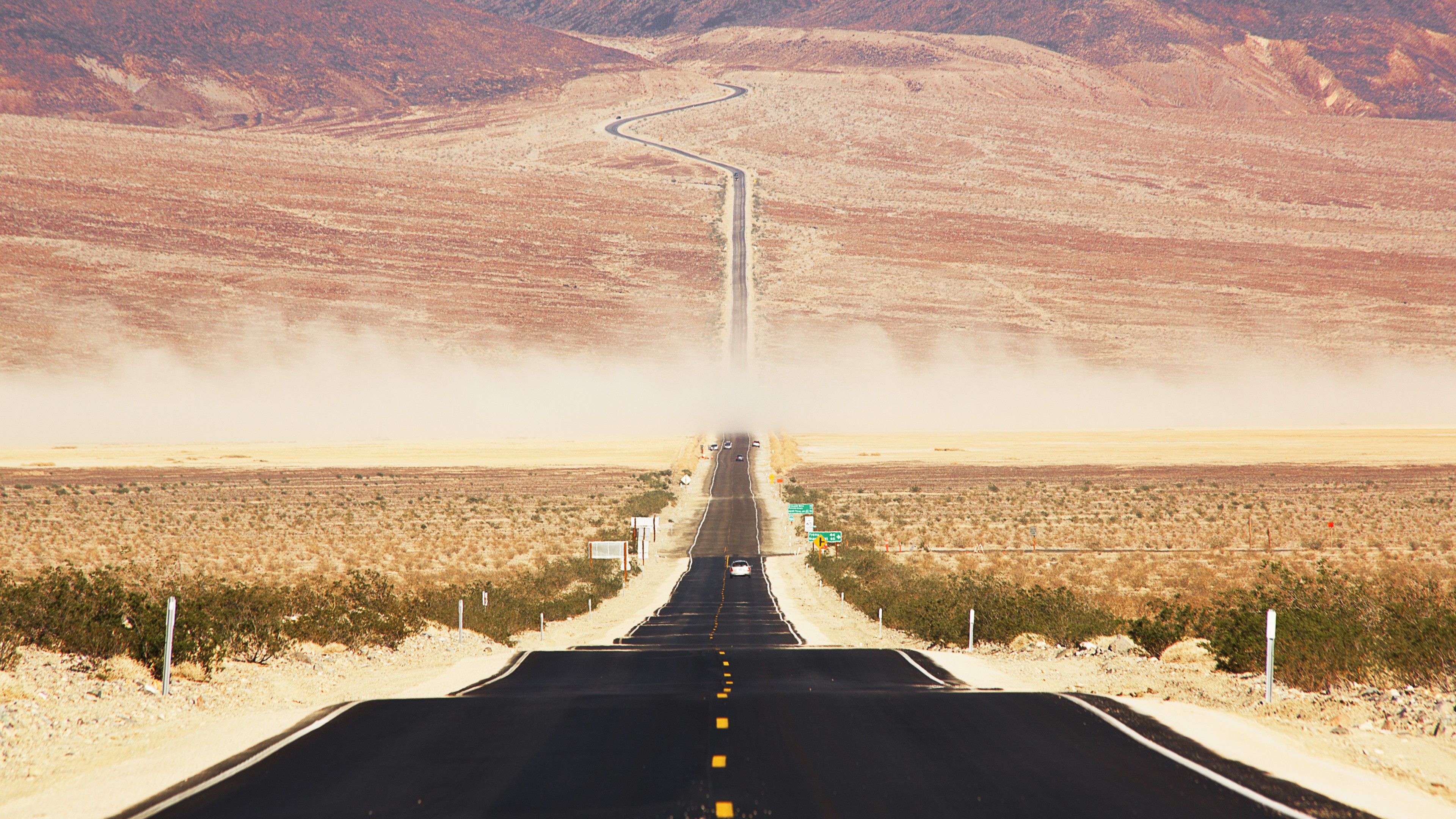 Wallpaper Californian desert, 4k, 5k wallpaper, 8k, road, USA, sunset, OS