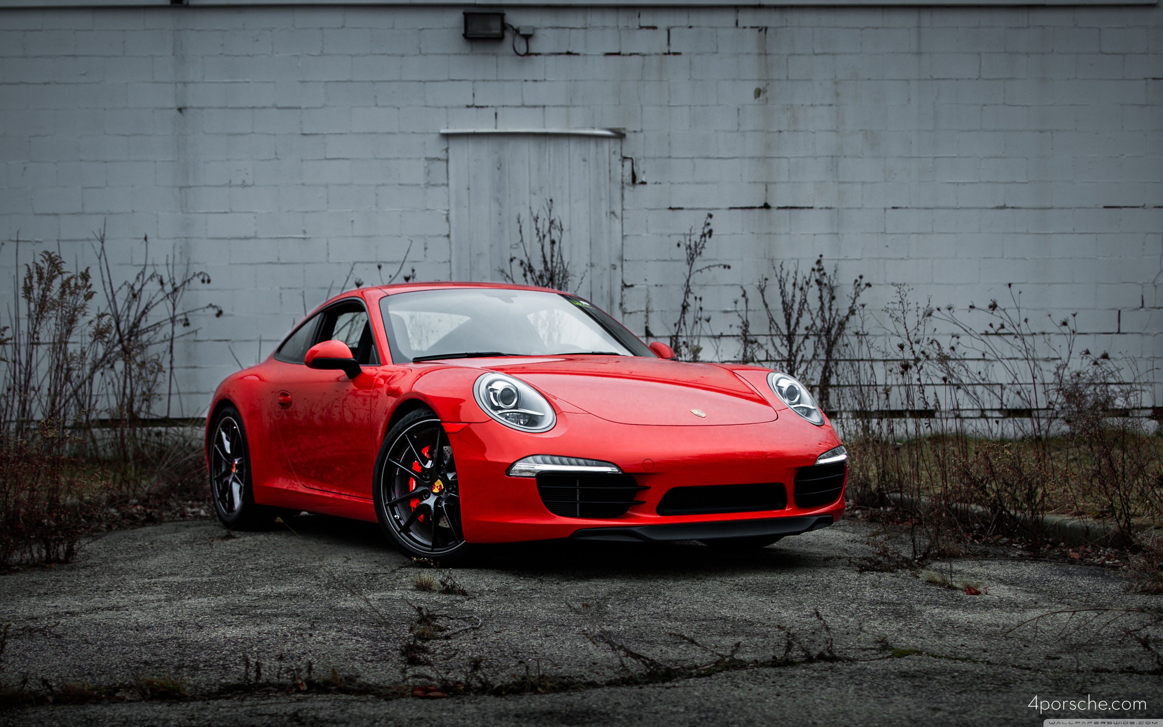 Red 2013 Porsche 911 991 Carrera S with black wheels, brought to