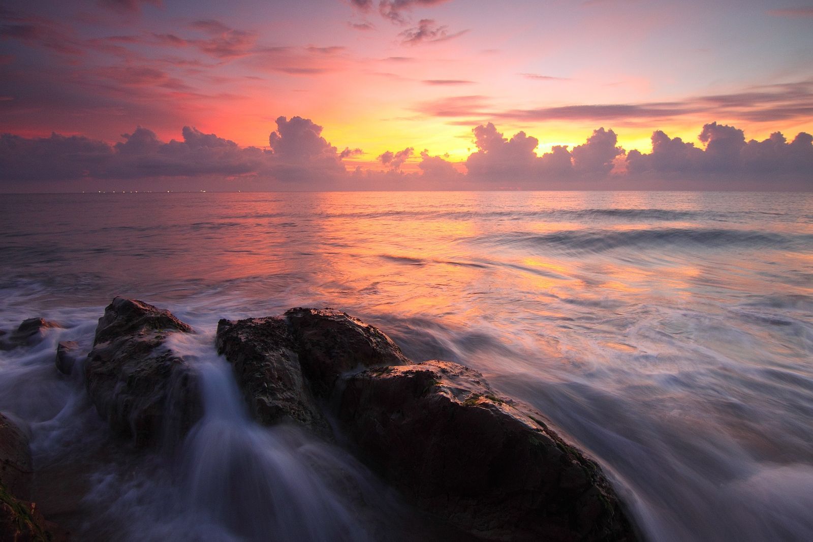 Nature Sky Water Sea Ocean Sunset Beach Sunrise Rocks Dawn Dusk