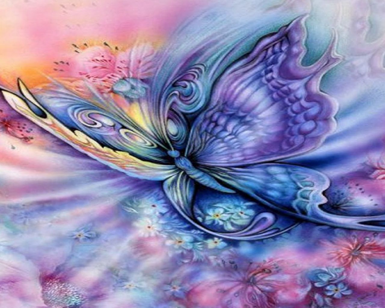 Pastel Butterfly Background