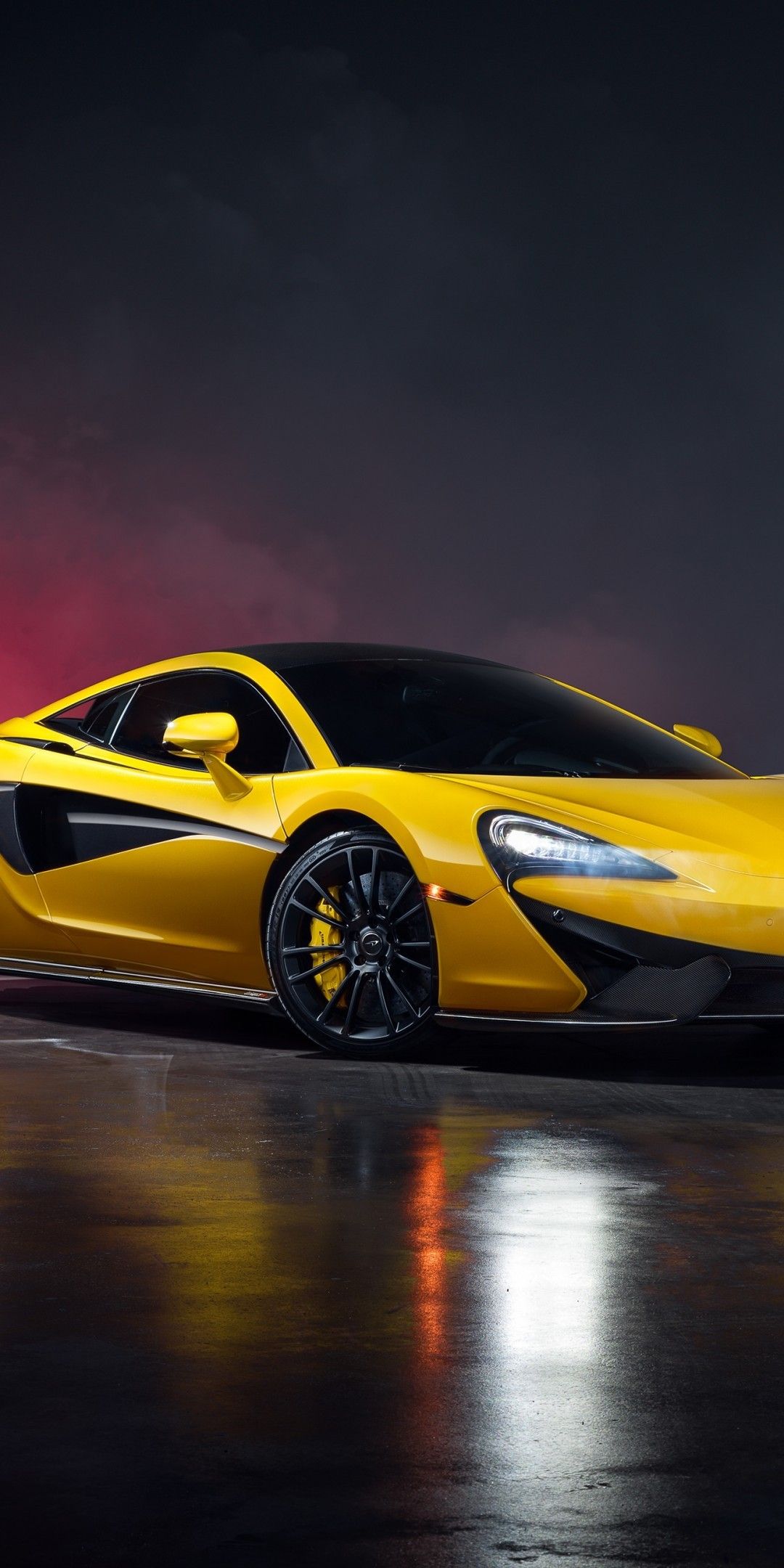 Download 1080x2160 Mclaren 570s, Yellow, Side View, Supercars