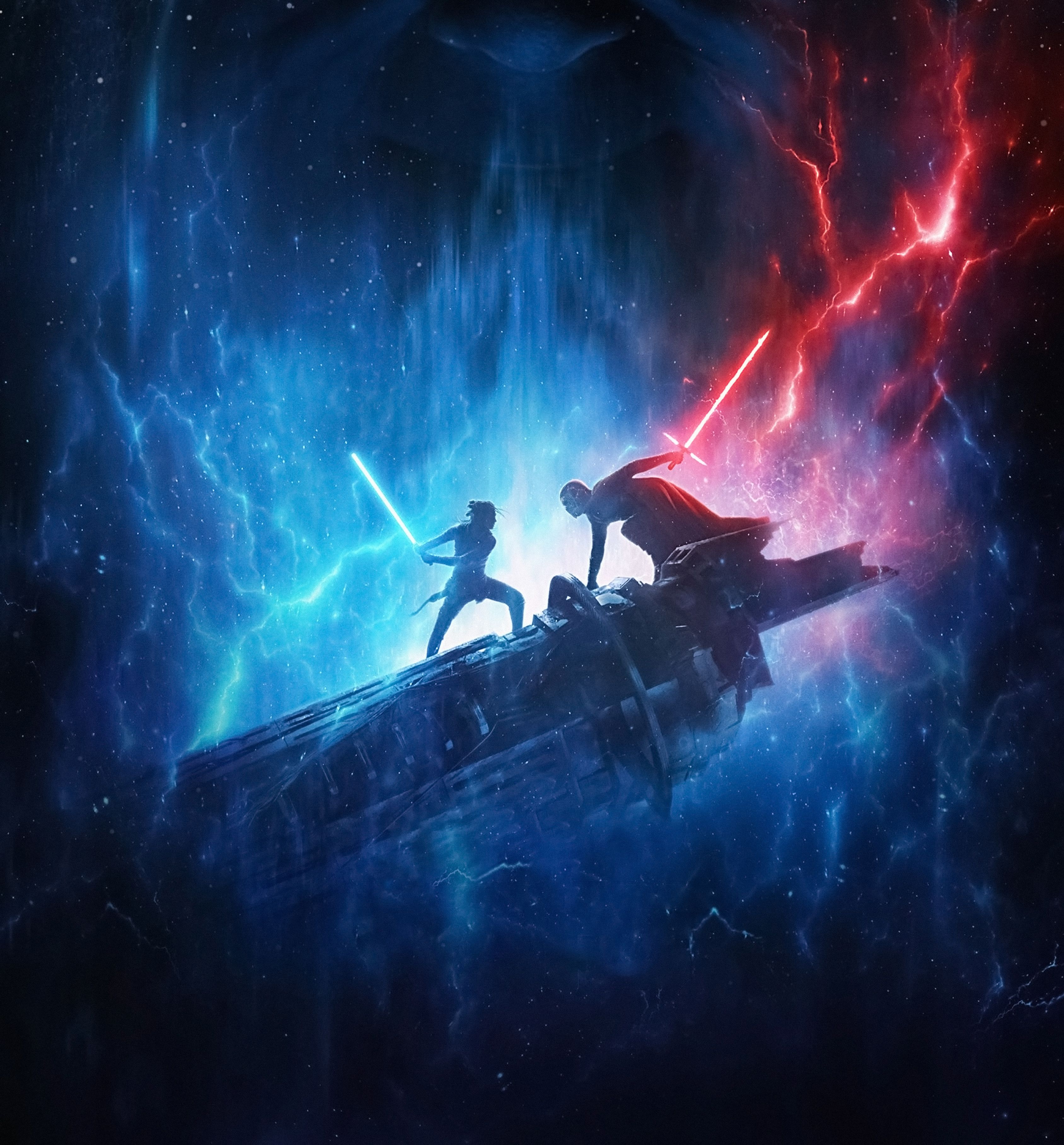 Wallpaper Star Wars: The Rise of Skywalker, Kylo Ren, Rey, 2019