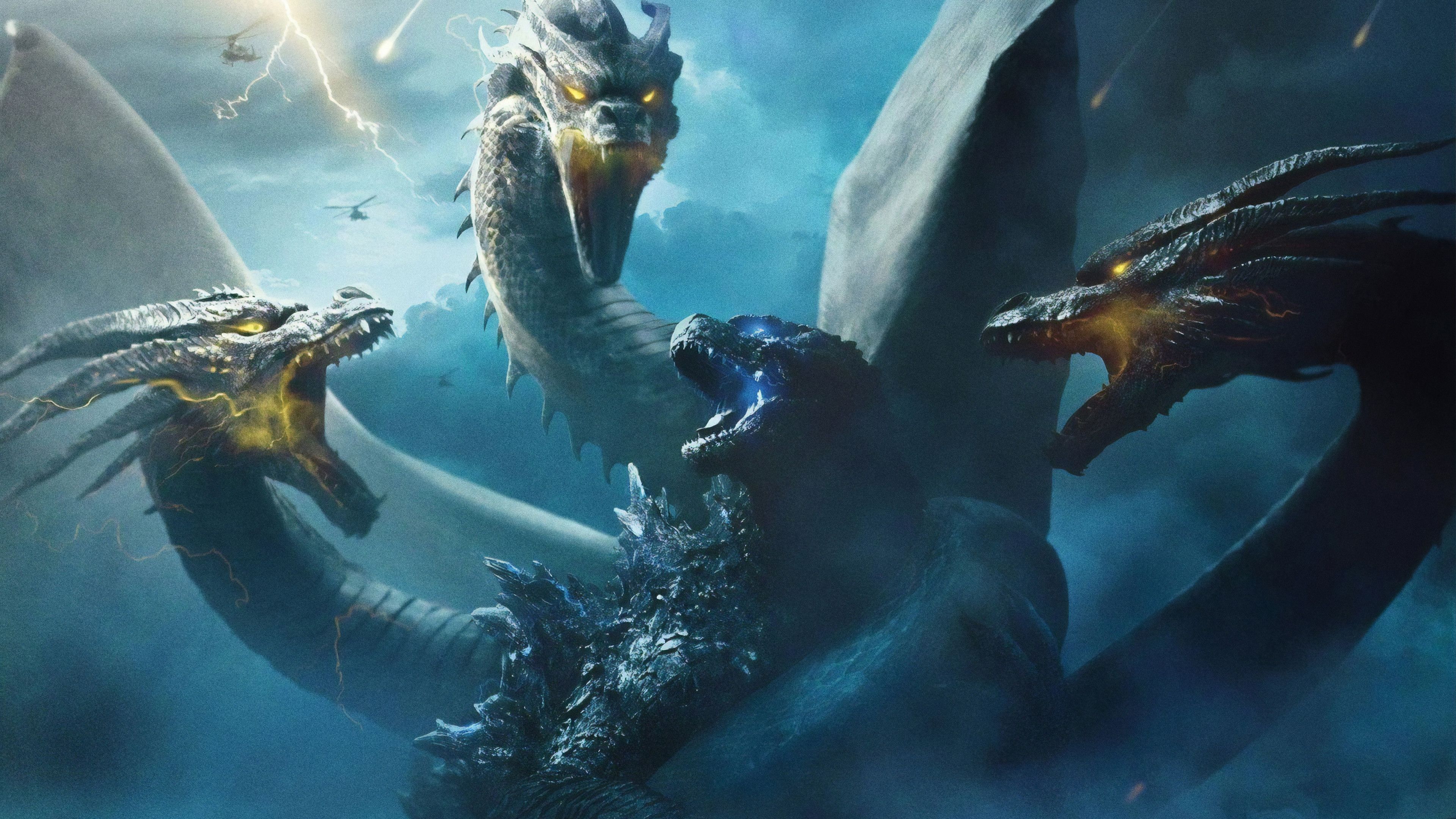 Godzilla vs. King Ghidorah King of the Monsters 4K Wallpaper