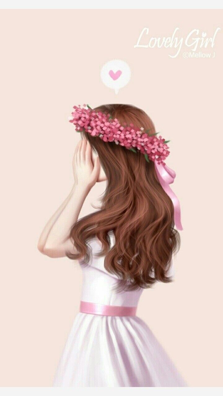 Pretty Flower Crown Girl. Cute girl wallpaper, Art girl, Anime