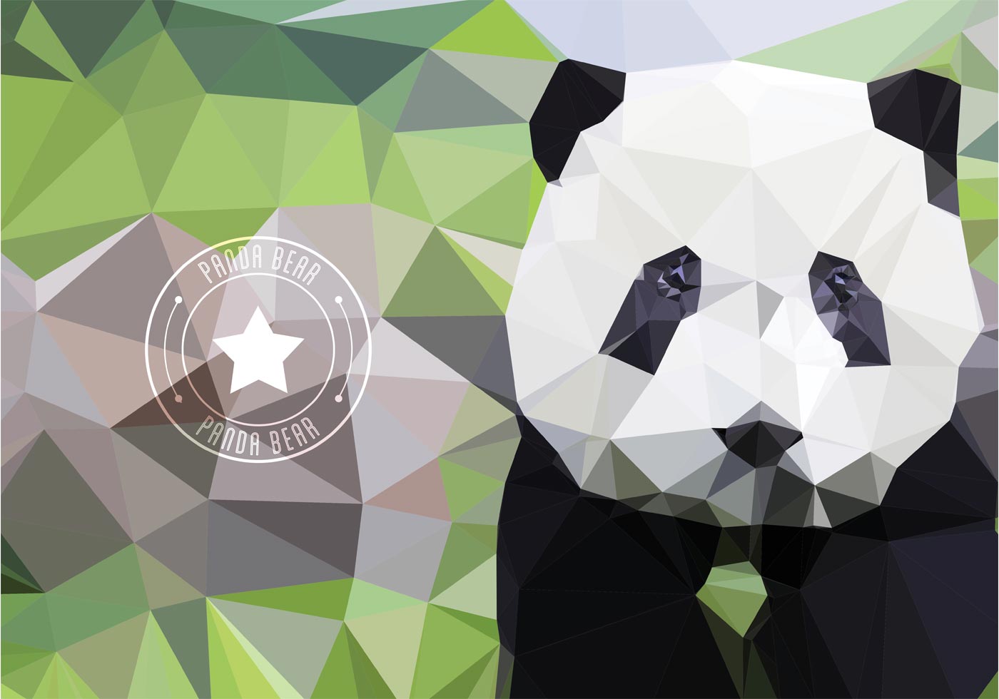 Free Polygon Geometric Panda Bear Wallpaper Free