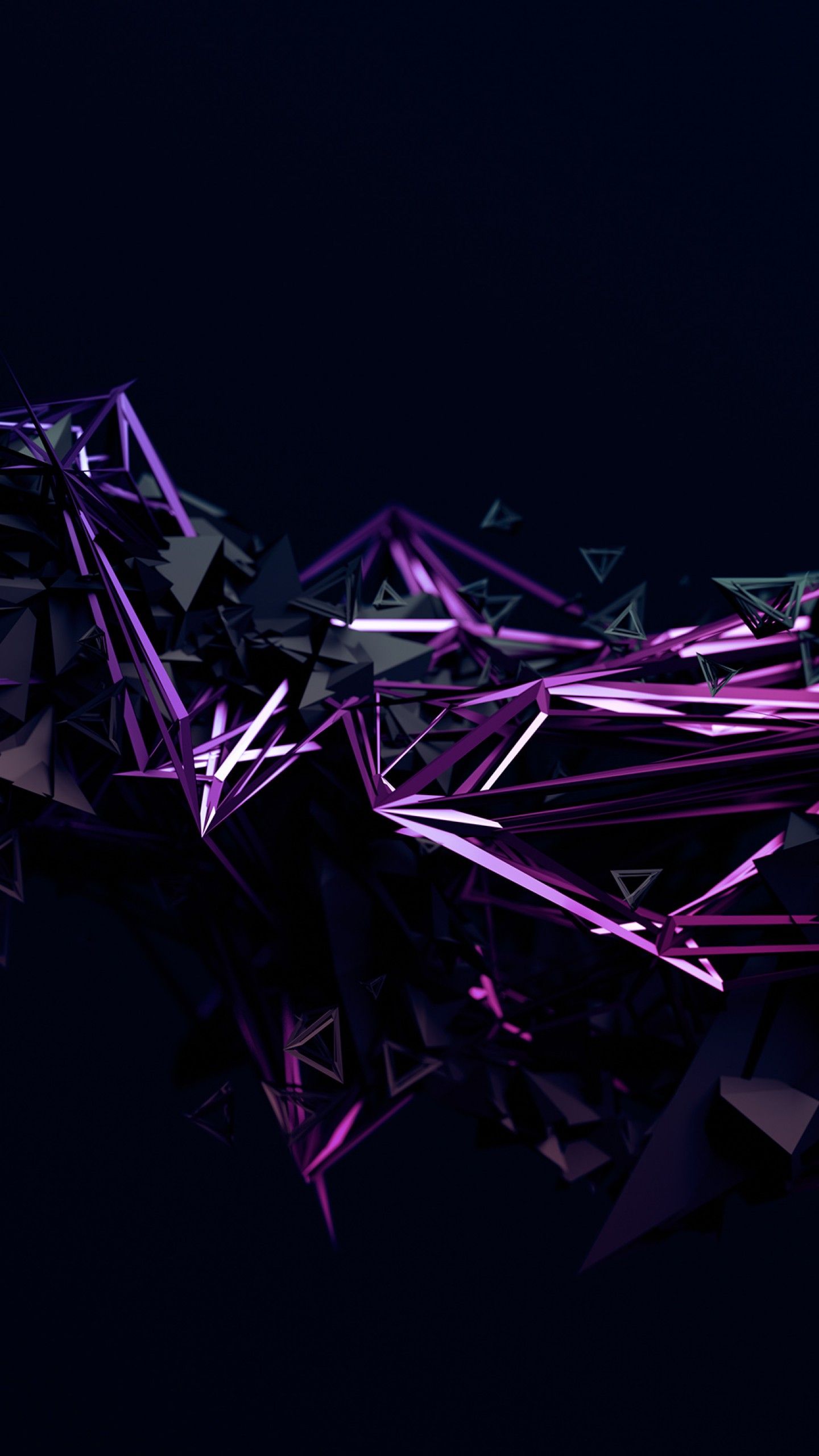 Wallpaper Geometric, Polygonal, Shapes, Render, CGI, Dark, HD