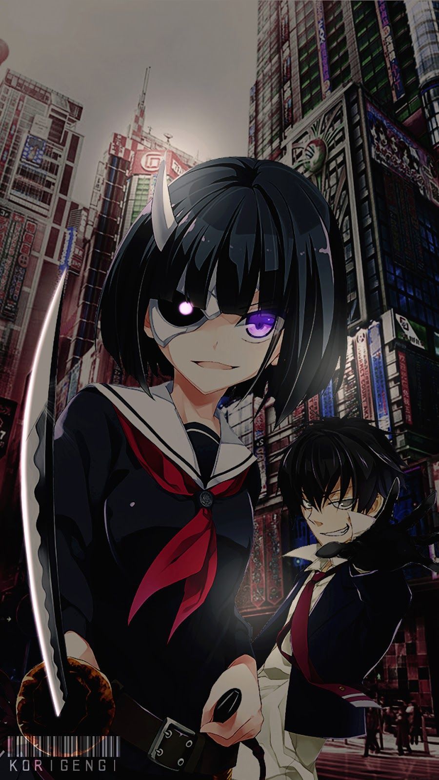 Rin Onigawara x Nomura Fudo. Seni anime, Animasi, Gadis animasi