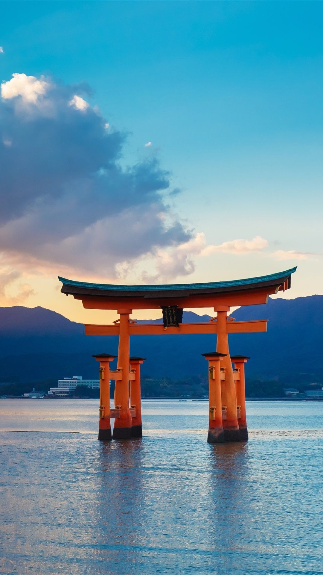 Wallpaper Torii Gate, sea, sunset, Japan 3840x2160 UHD 4K Picture