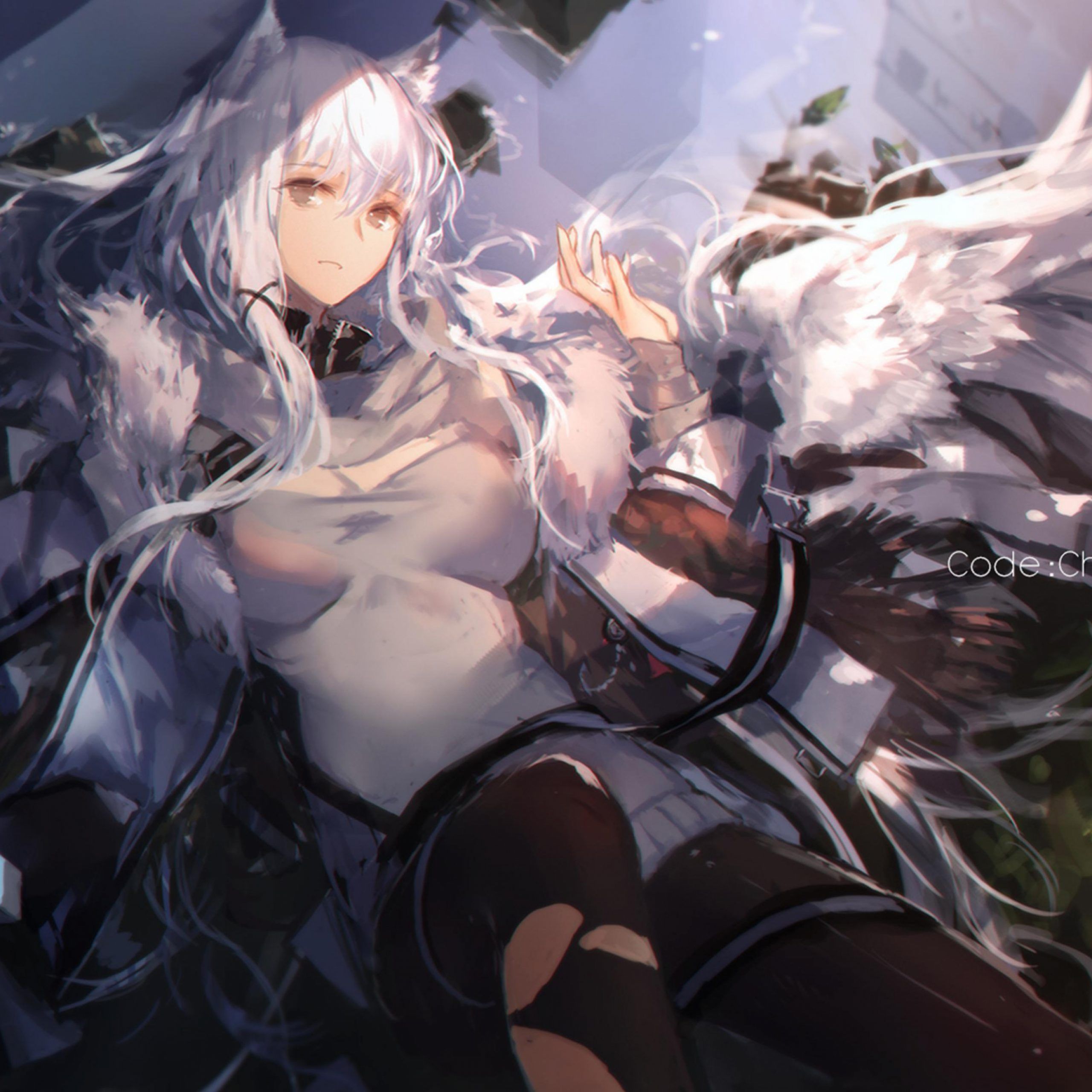 White haired anime girl HD wallpaper download girl white