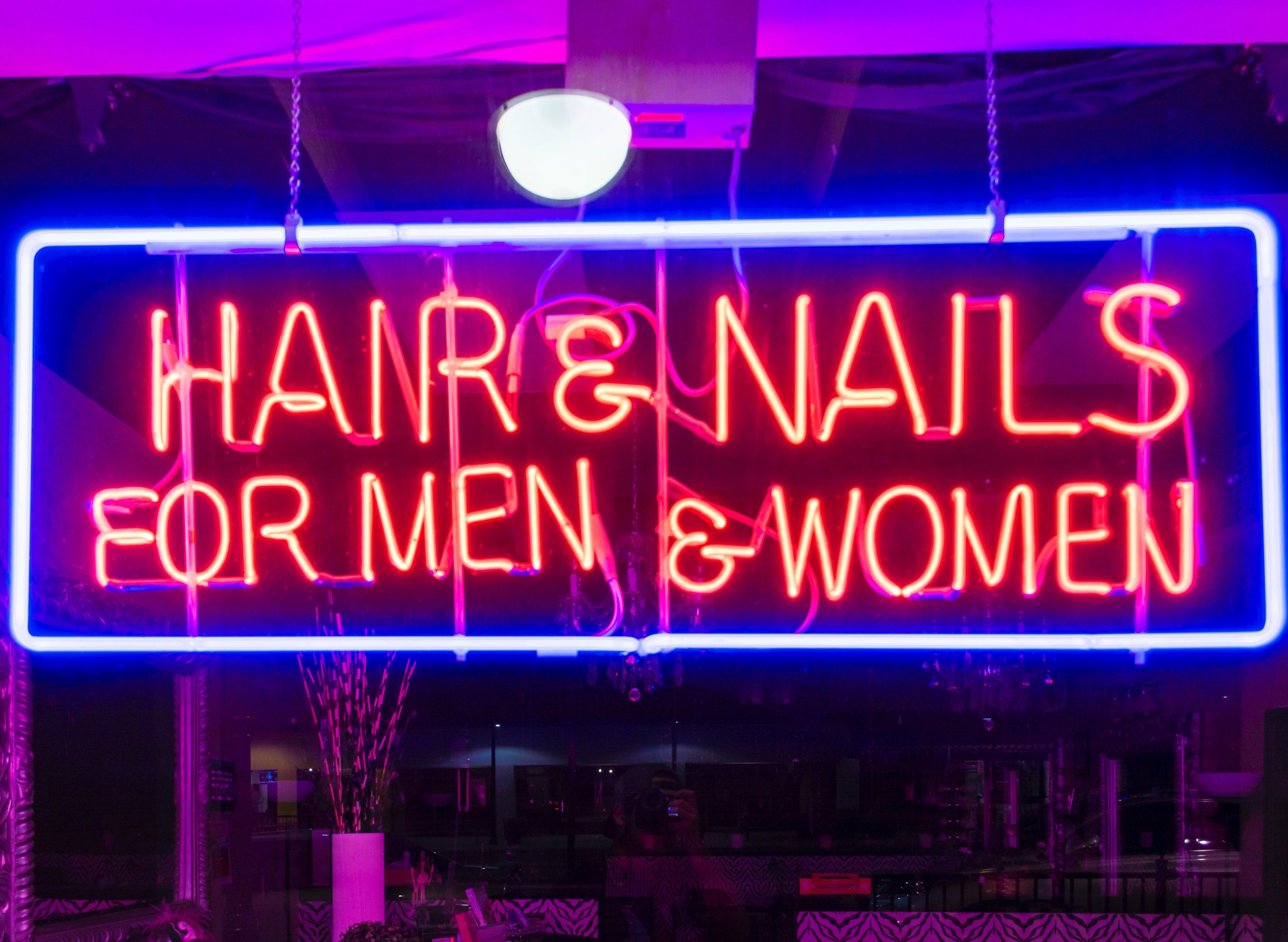 sign neon lights and salon HD 4k wallpaper and background