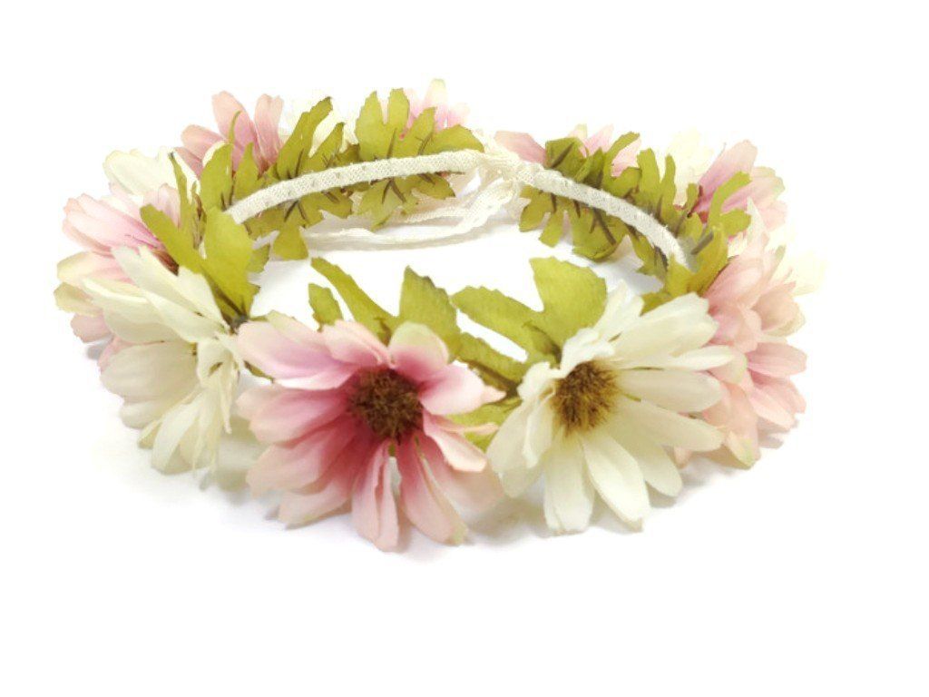 Buy Pink1, Pastel Daisy Flower Wreath Headband :A5 (Pink1) Online