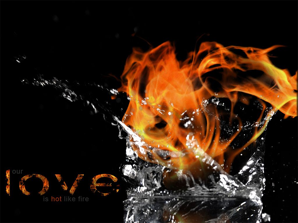 Cool Fire and Water Wallpaper