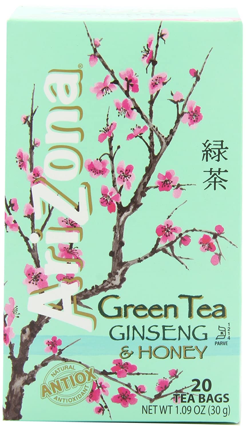 Amazon.com, AriZona Green Tea with Ginseng & Honey, 20 Count Tea