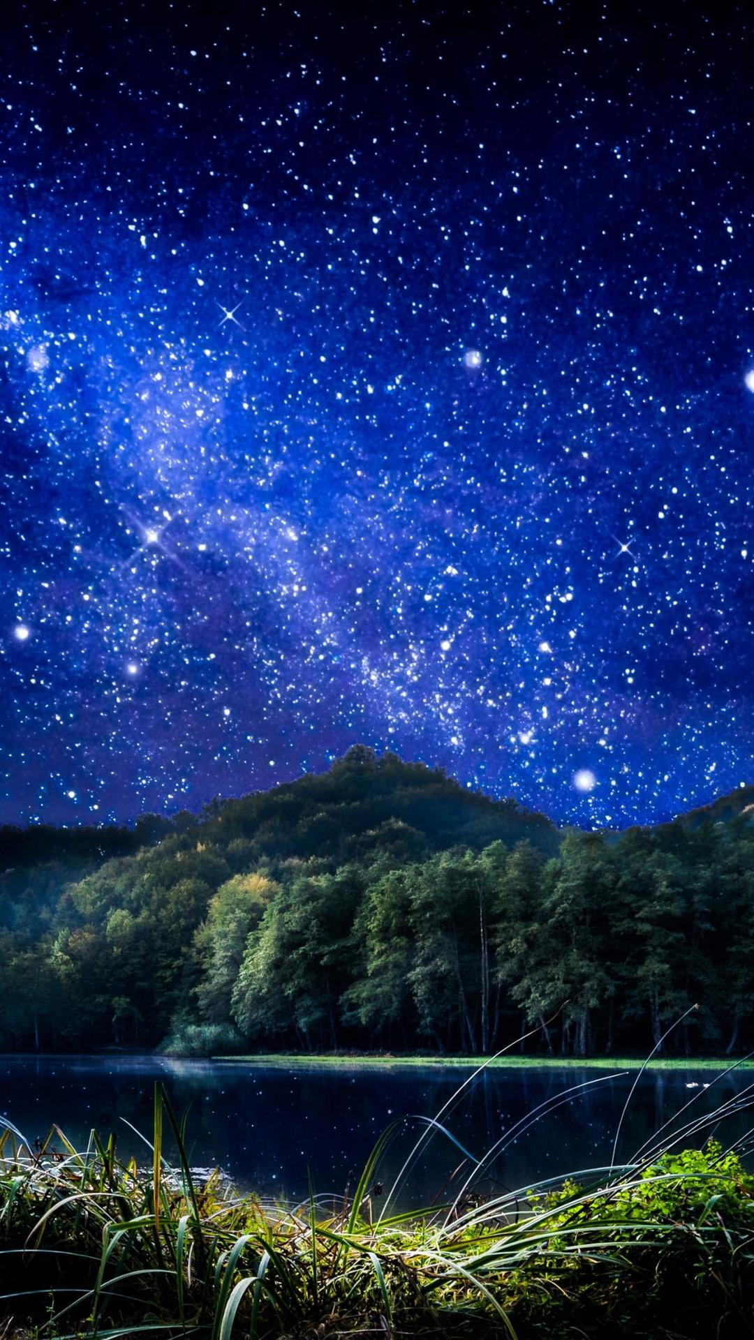 iPhone Wallpaper. Sky, Nature, Natural landscape, Blue, Night, Galaxy