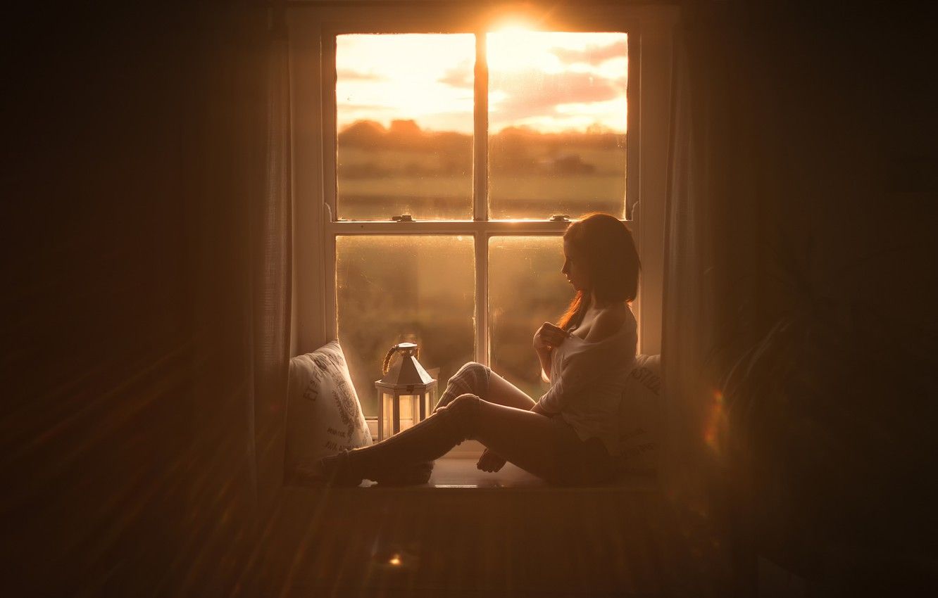 Wallpaper girl, window, legs, leg warmers, sunlight, sun kissed
