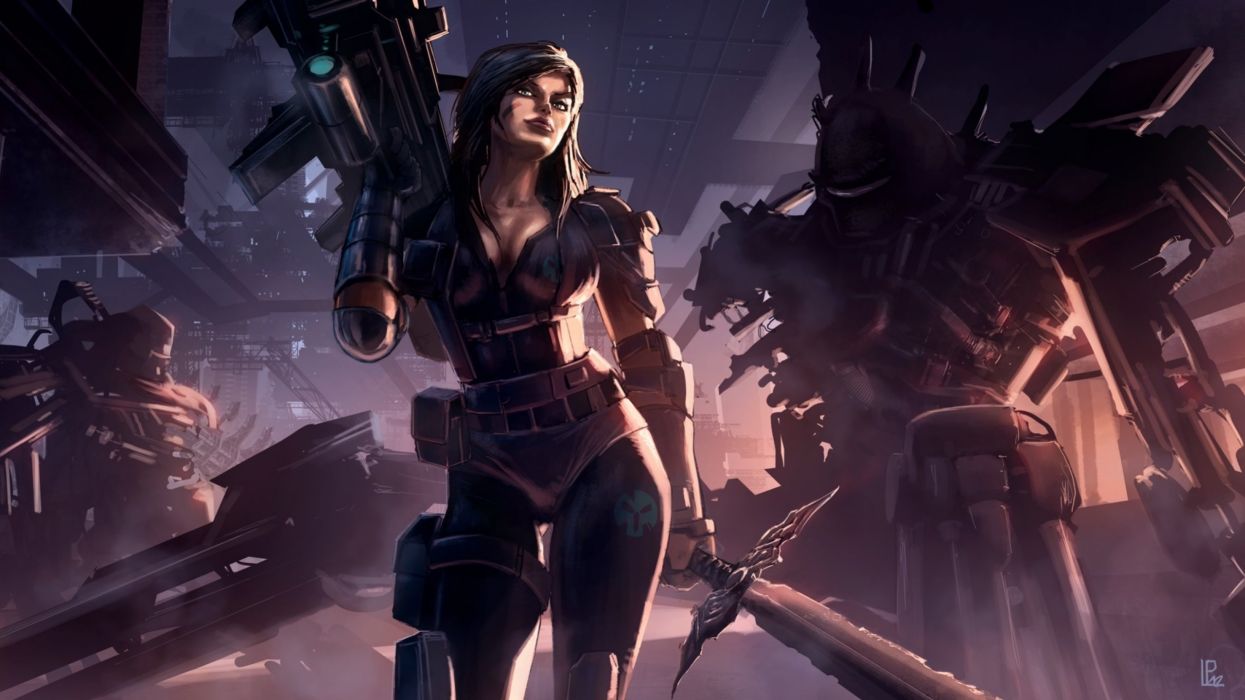 Sci Fi Women Warrior Woman Girl Girls Futuristic Artwork Wallpaperx1440