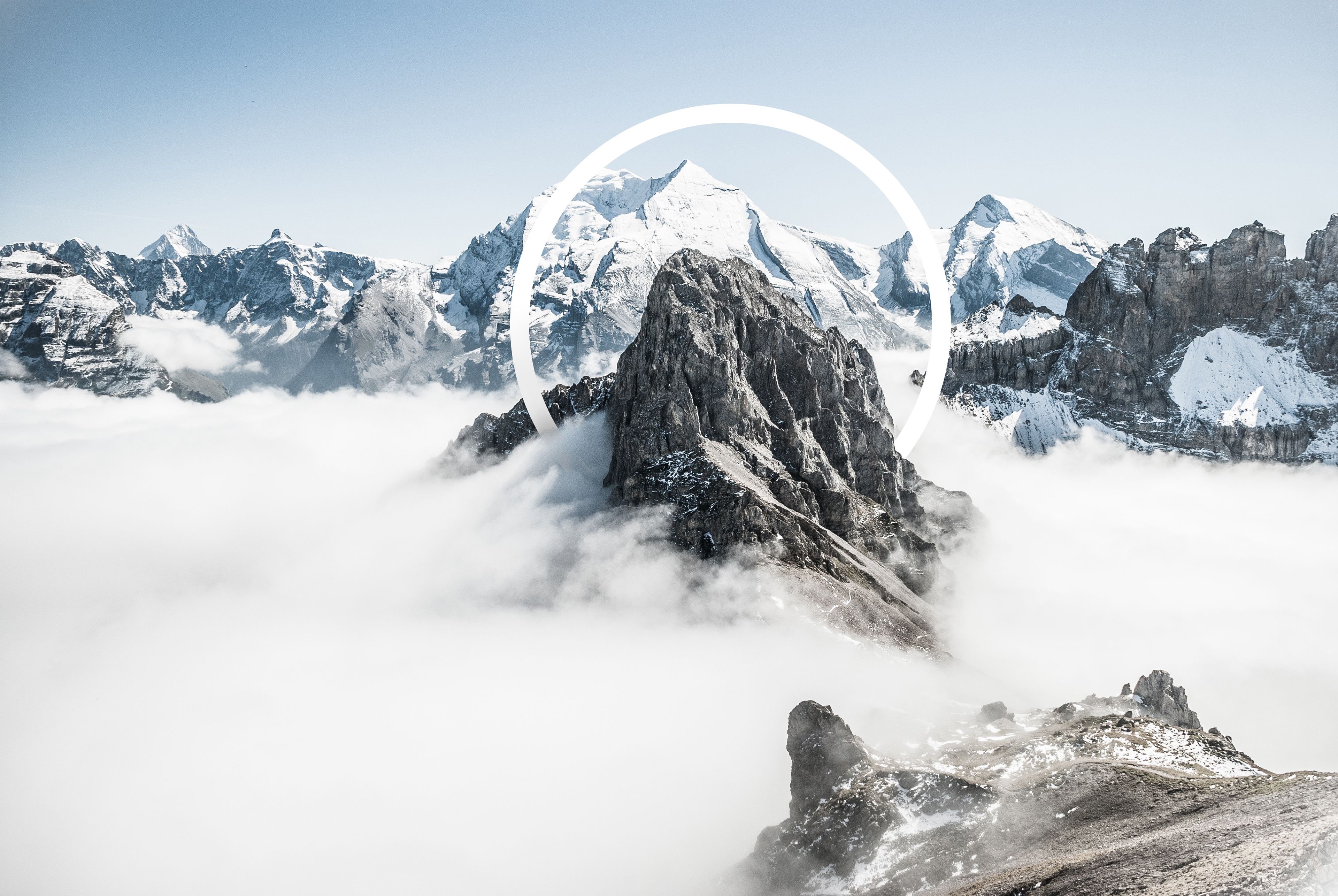 Wallpaper Snow mountains, Geometric, Landscape, Winter, 4K, Nature