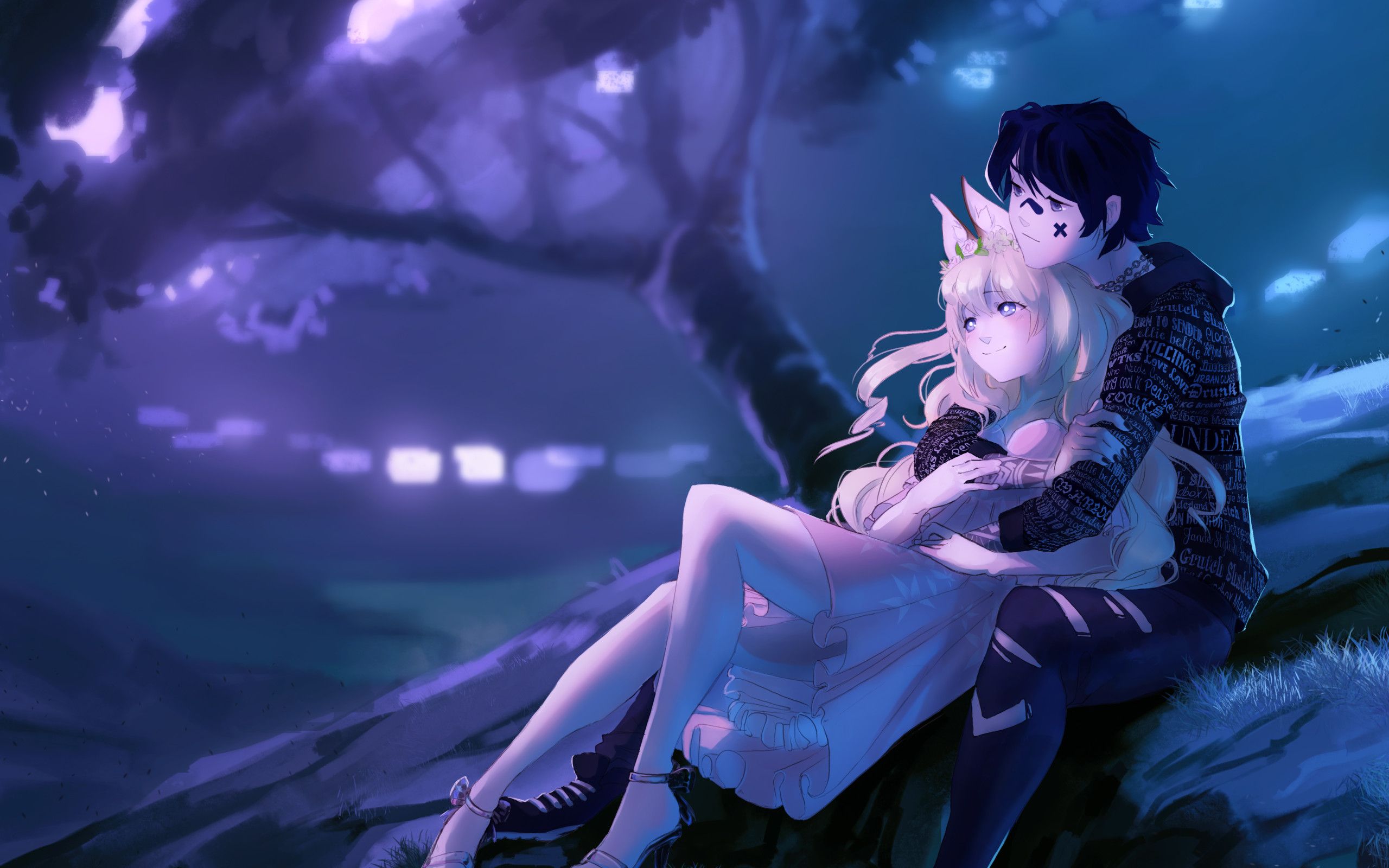 2560x1600 Embraced And Endeared Anime Couple 4k 2560x1600.