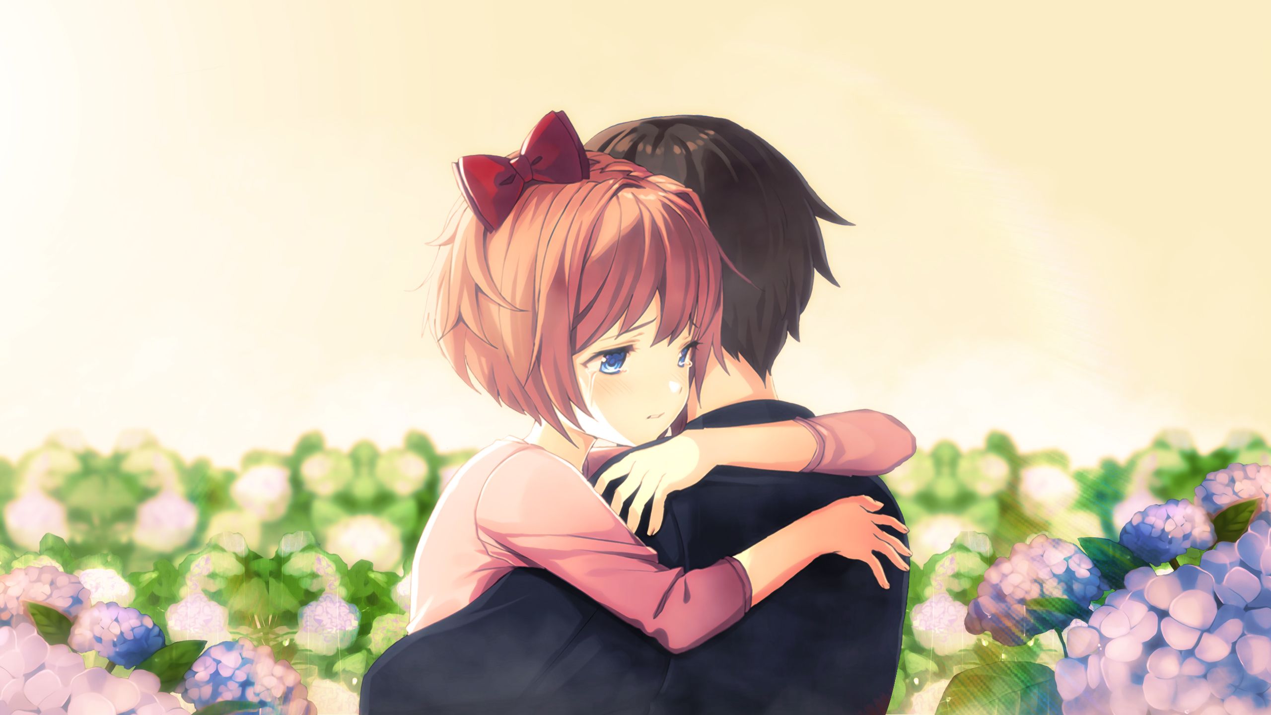 Cute Anime Couple Hug, HD Anime, 4k Wallpaper, Image