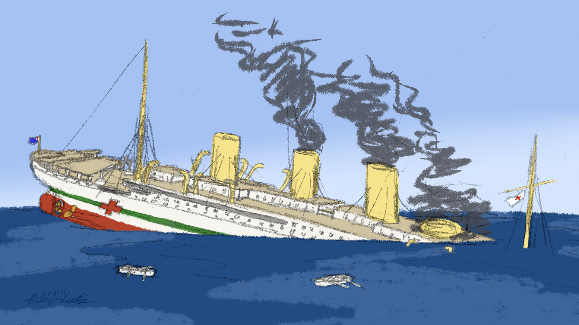 Sinking of HMHS Britannic by RileyTNT on Newgrounds