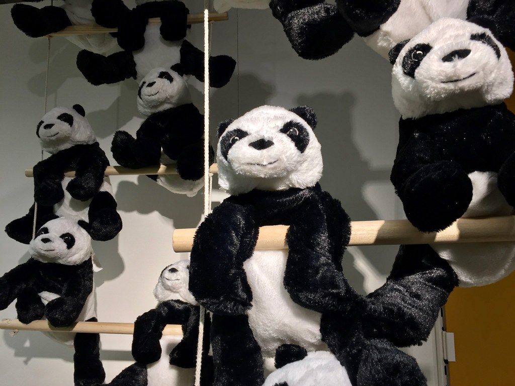 Scary pandas hanging around waiting for Ikea customers