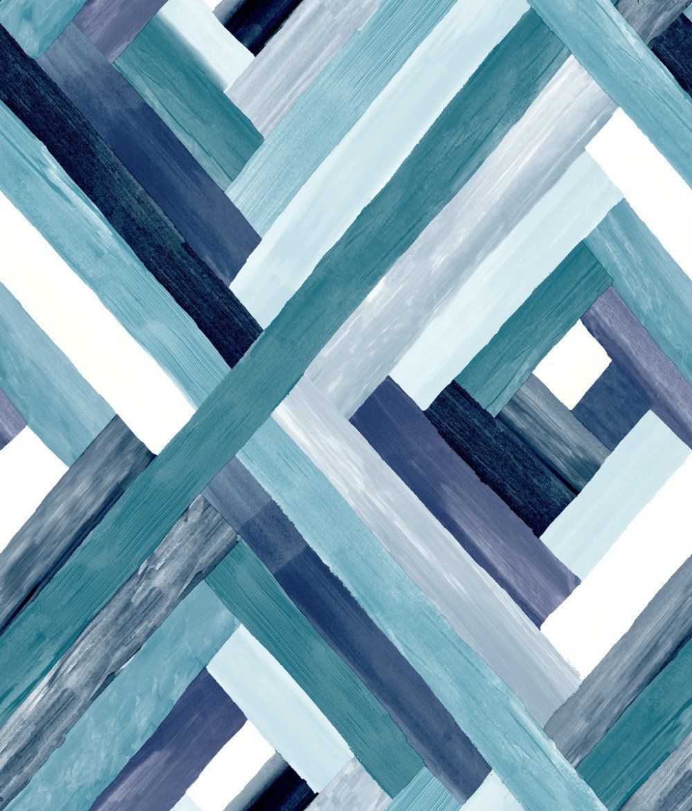 Wynwood Geometric Wallpaper in Blue from the Modern Art Collection