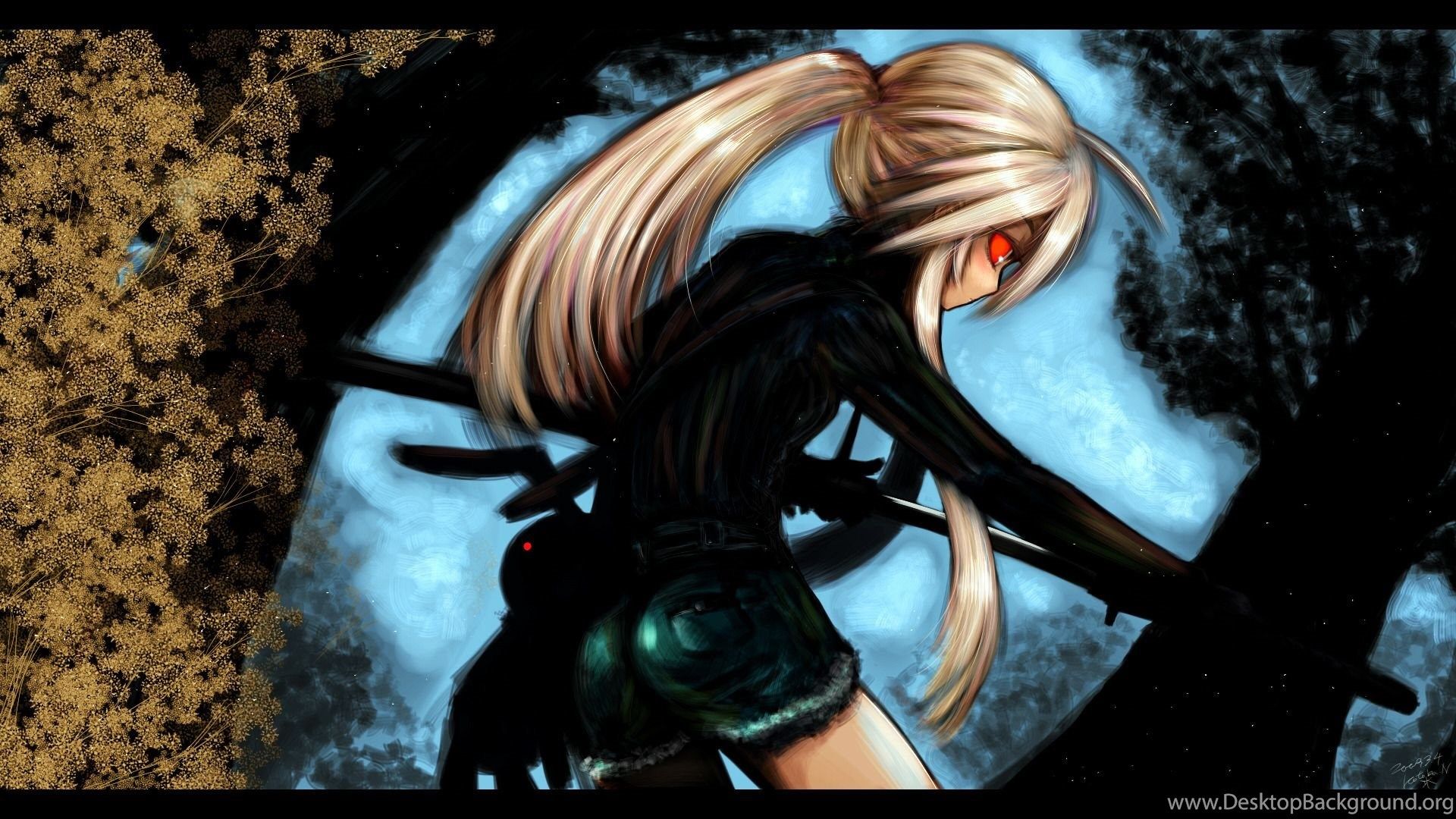 Anime Ninja Blonde Girl Background Wallpaper For Your Desktop