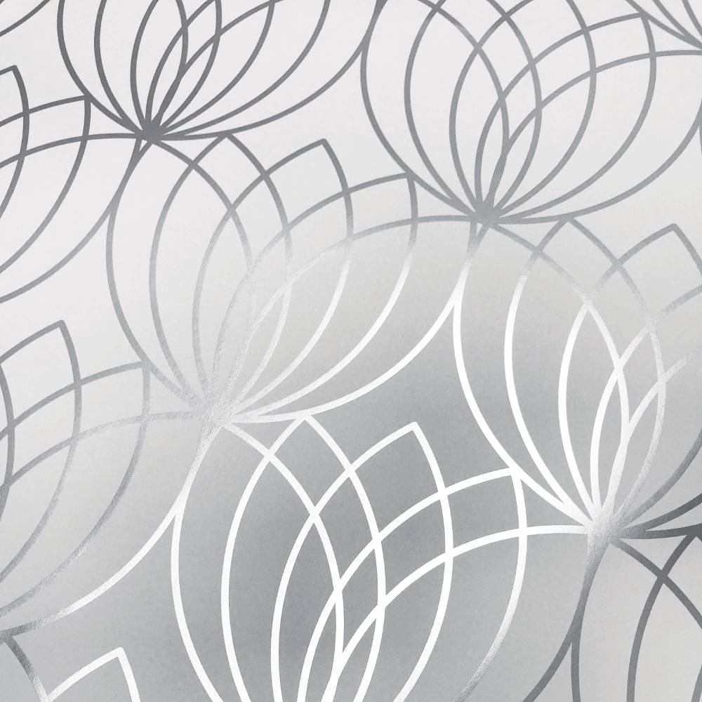 Muriva Lotus Geometric Metallic Smooth Luxury Modern Wallpaper 148501