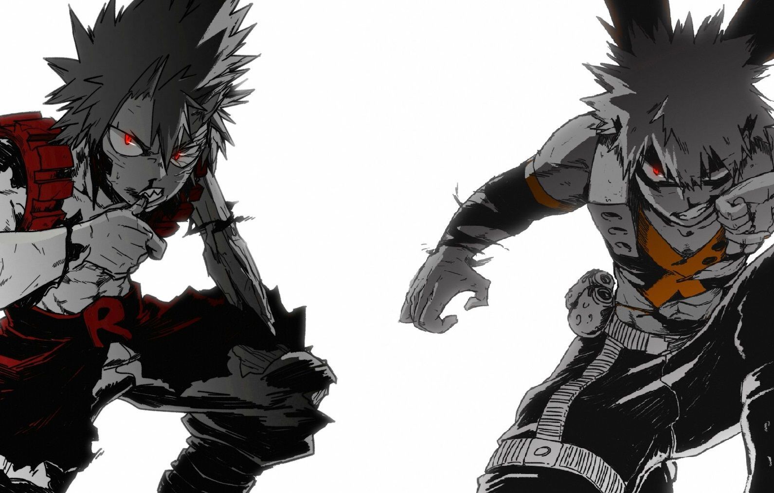 Kirishima Eijirou & Bakugou Katsuki. My hero academia, My hero, Kirishima