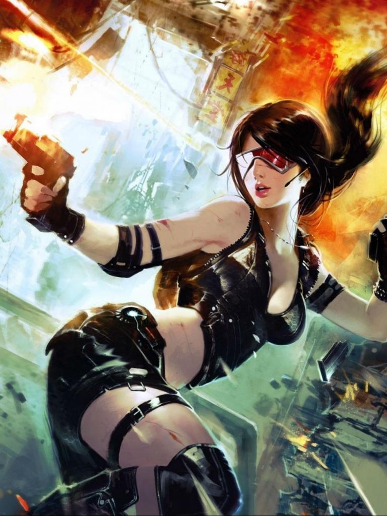 Girls With Guns And Guns Wallpaper for Android