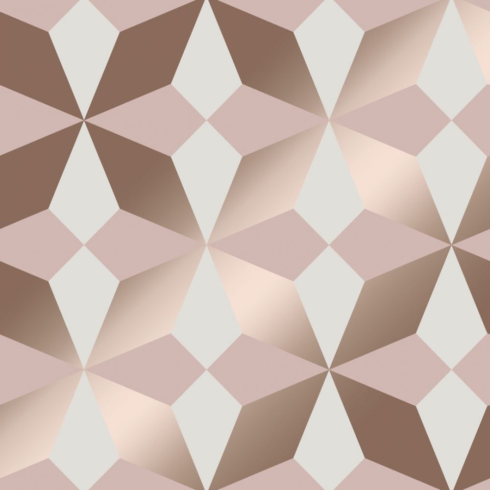 Fine Decor Nova Geometric Wallpaper Rose Gold from I