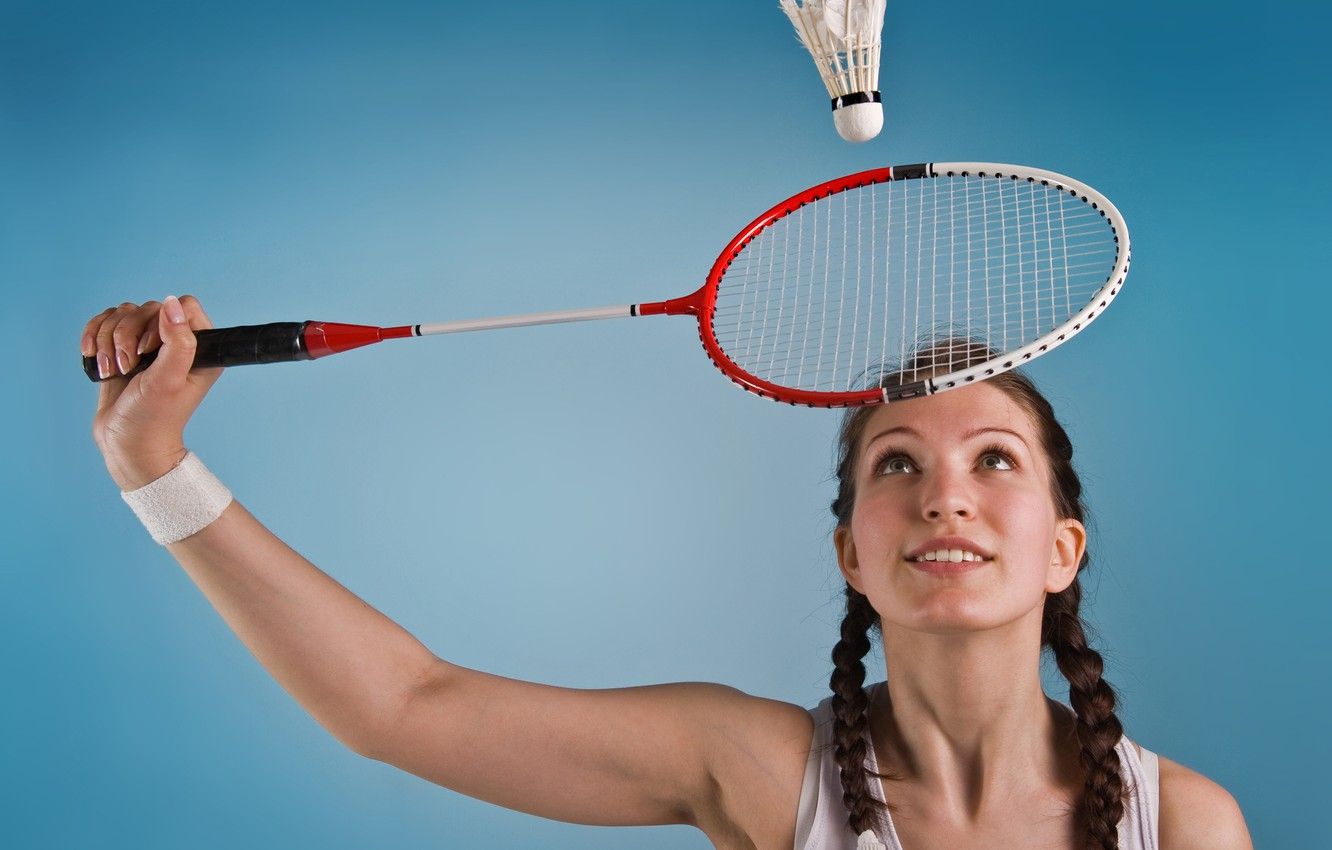 Wallpaper woman, badminton, racket image for desktop, section