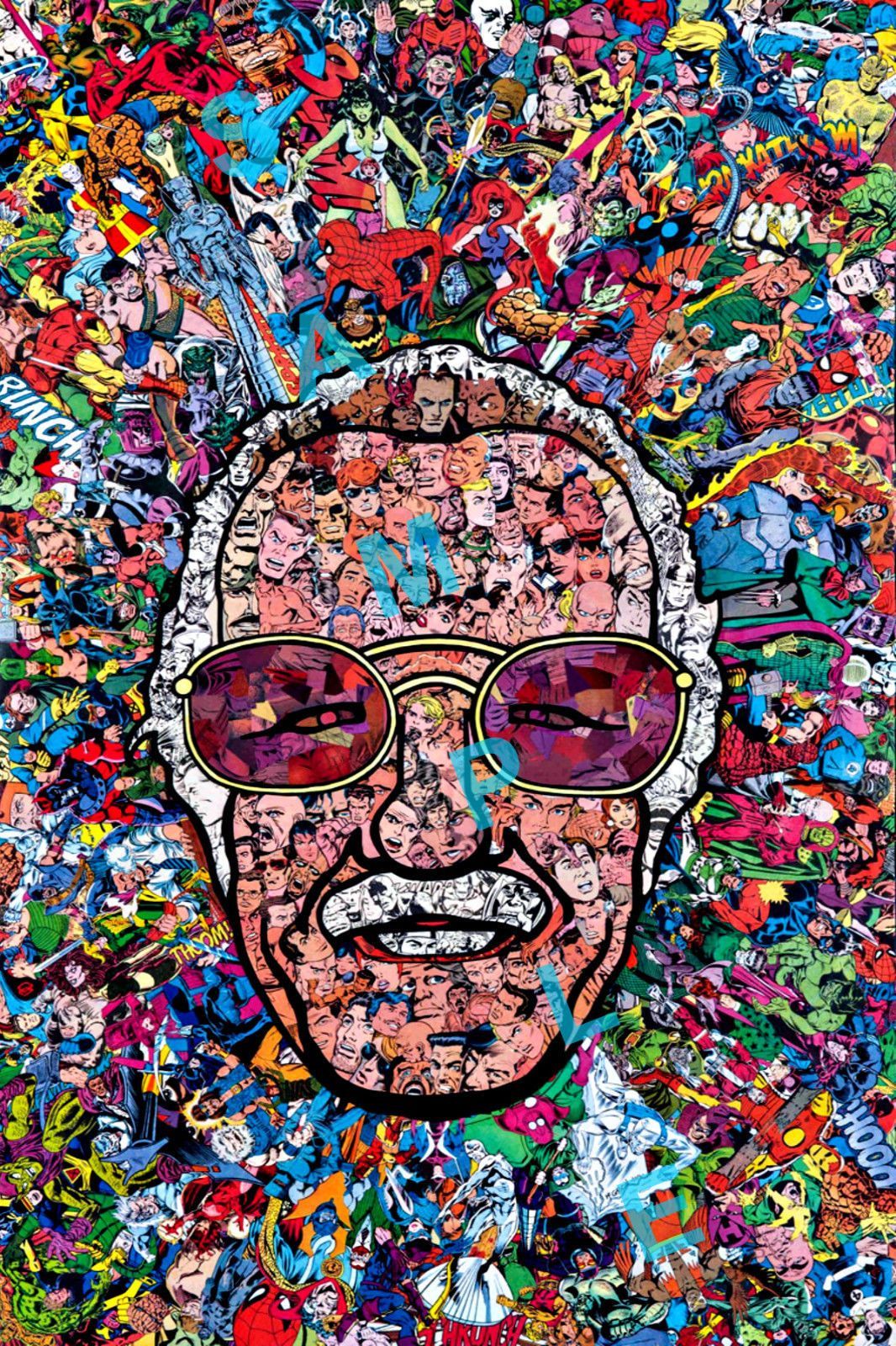 Details about STAN LEE 12x18 HEROES FACES ART POSTER SPIDERMAN
