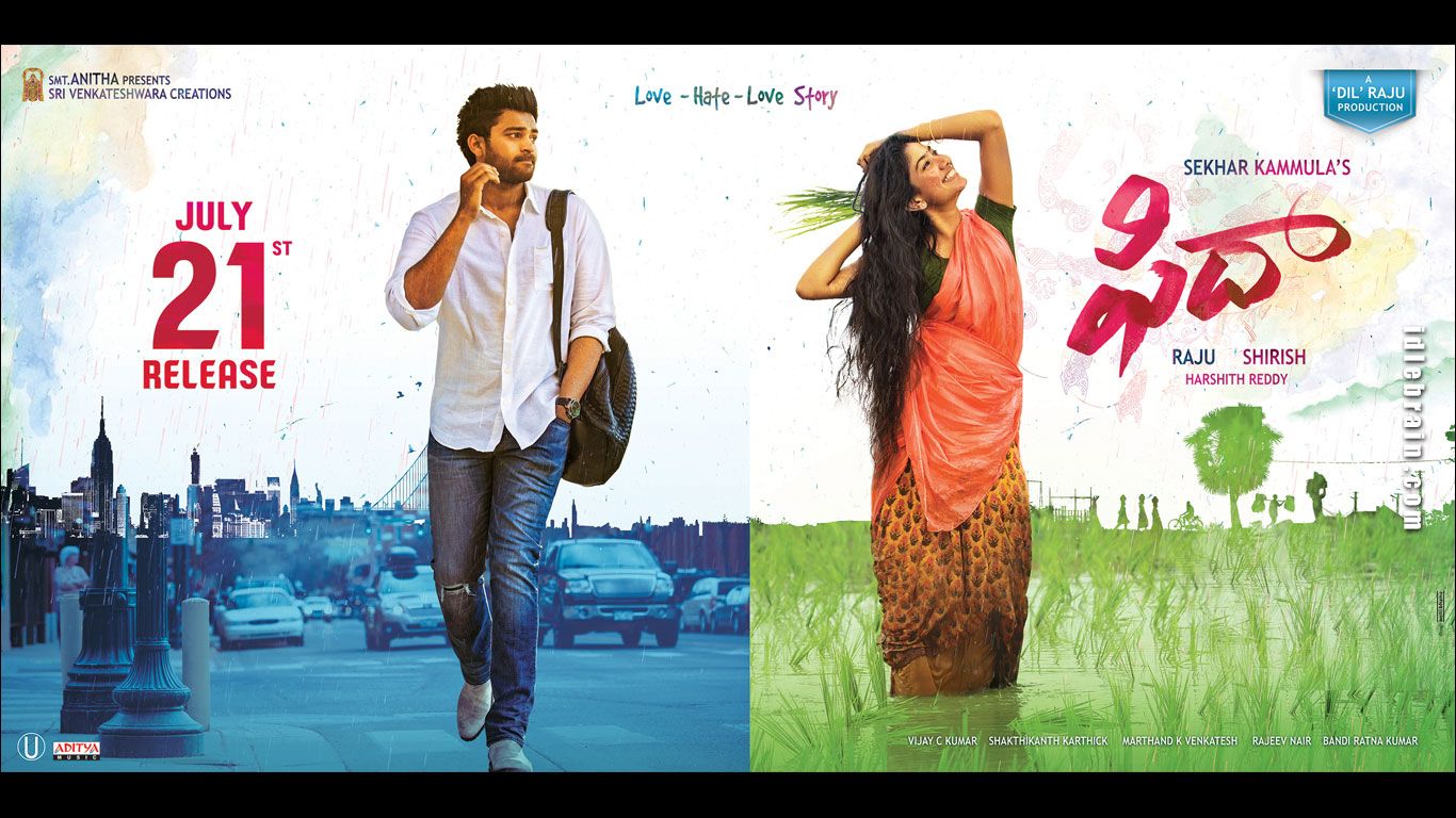 Fidaa wallpaper cinema posters Tej & Sai Pallavi
