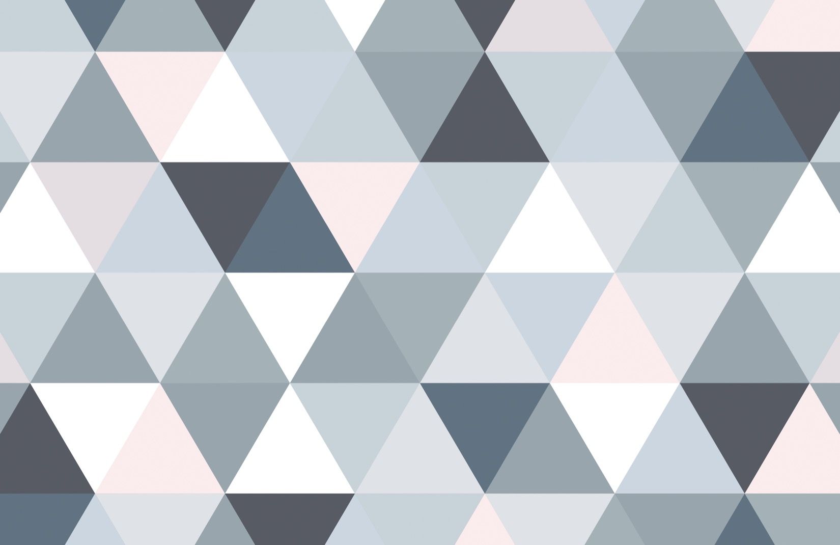Grey & Pink Geometric Triangle Pattern Wallpaper