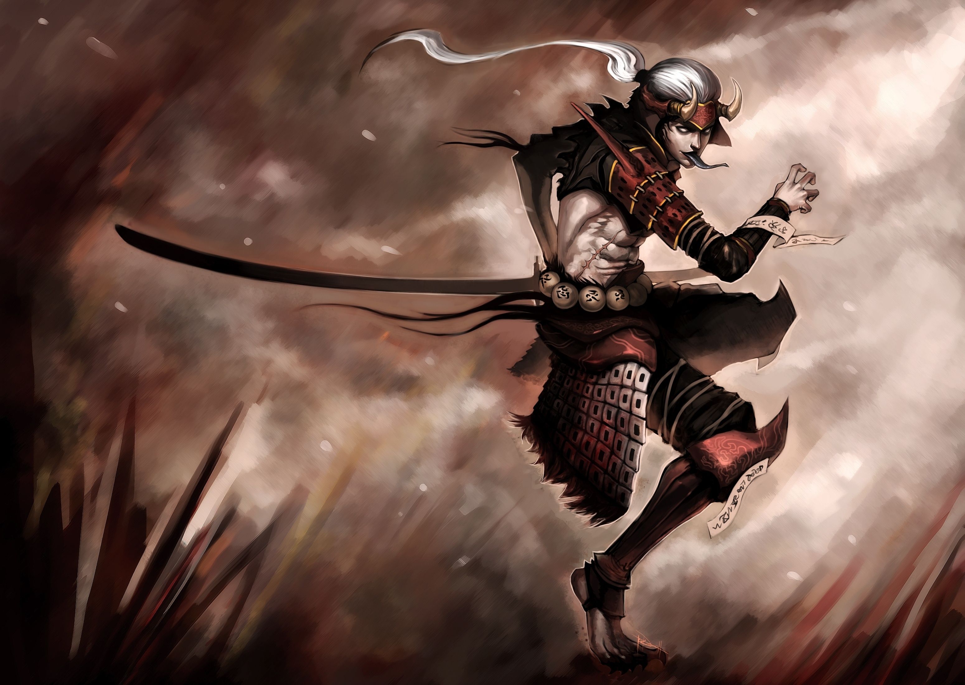 Warriors Men Sabre Fantasy warrior demon dark wallpaperx2201