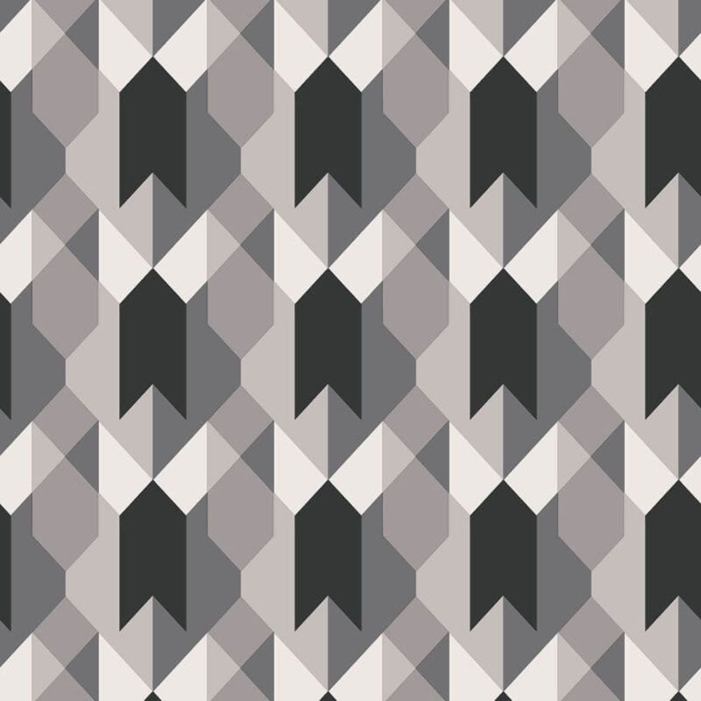 Coloroll Copenhagen Geometric Wallpaper Black White