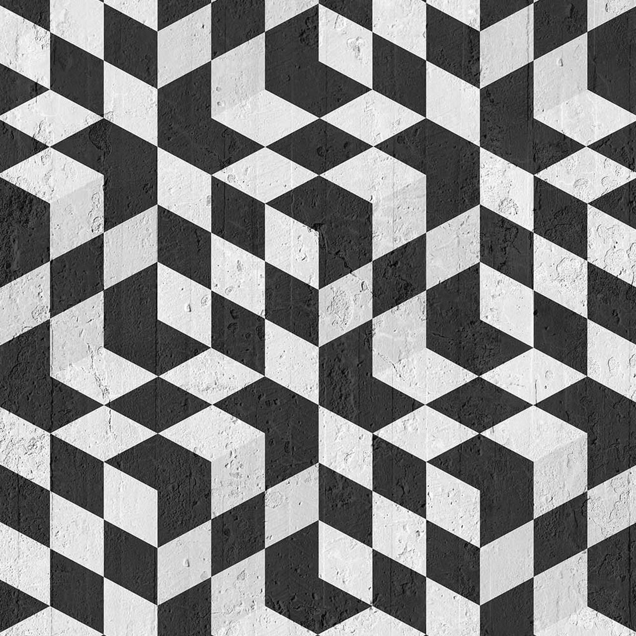 Black Geometric Cubes Wallpaper