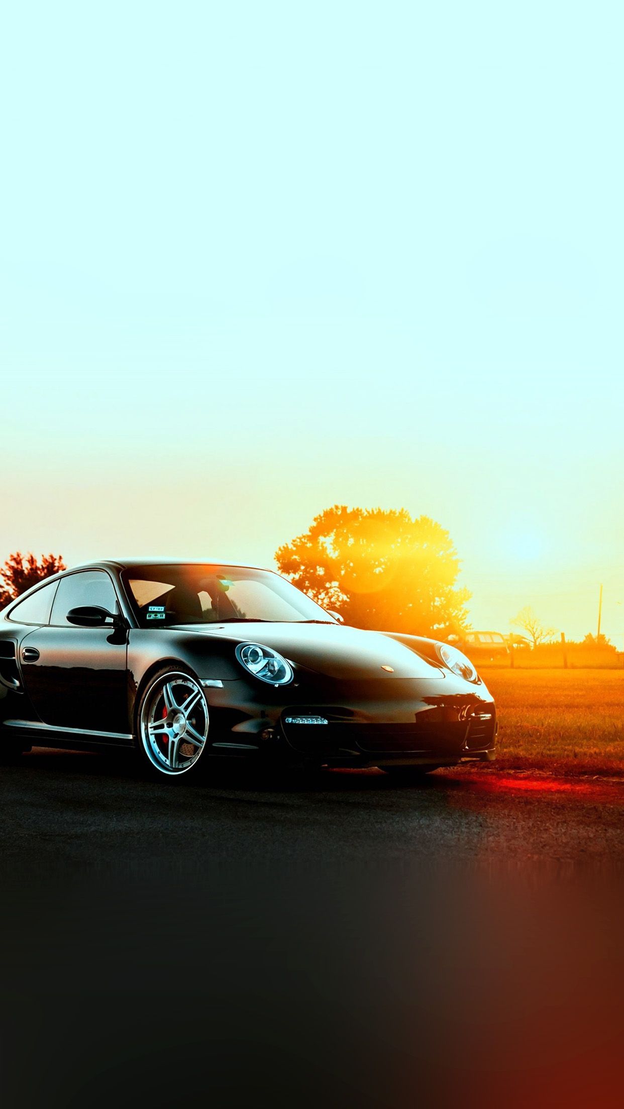 Porche Art Sunset Nature Supercar