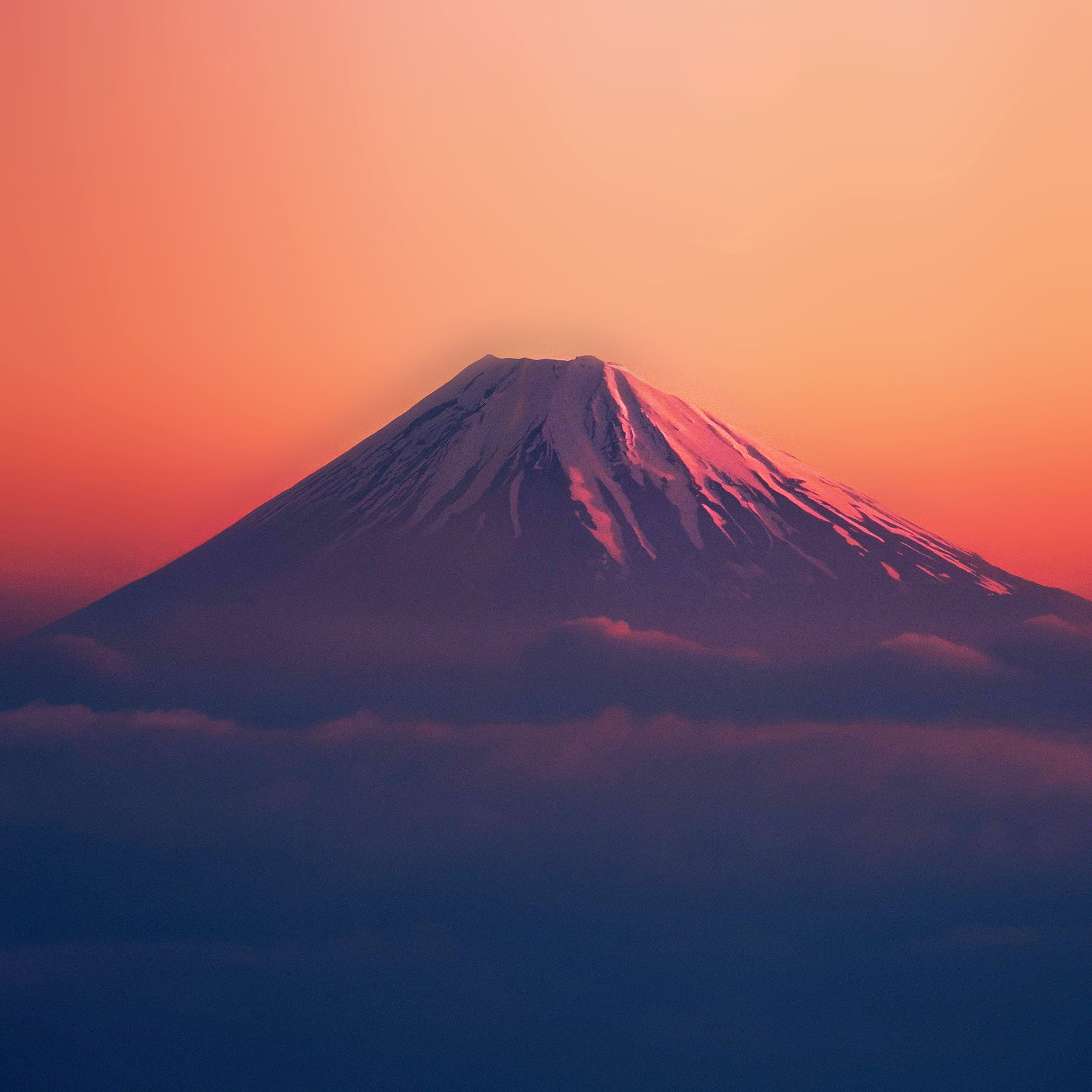 Fuji Red Mountain Alone Wallpaper