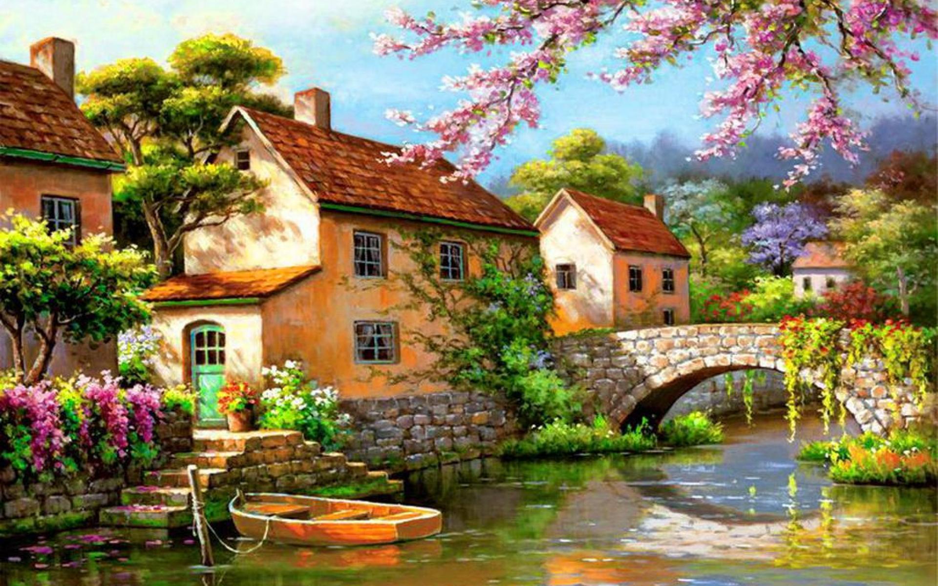 Country Village Wallpaper. Dickens