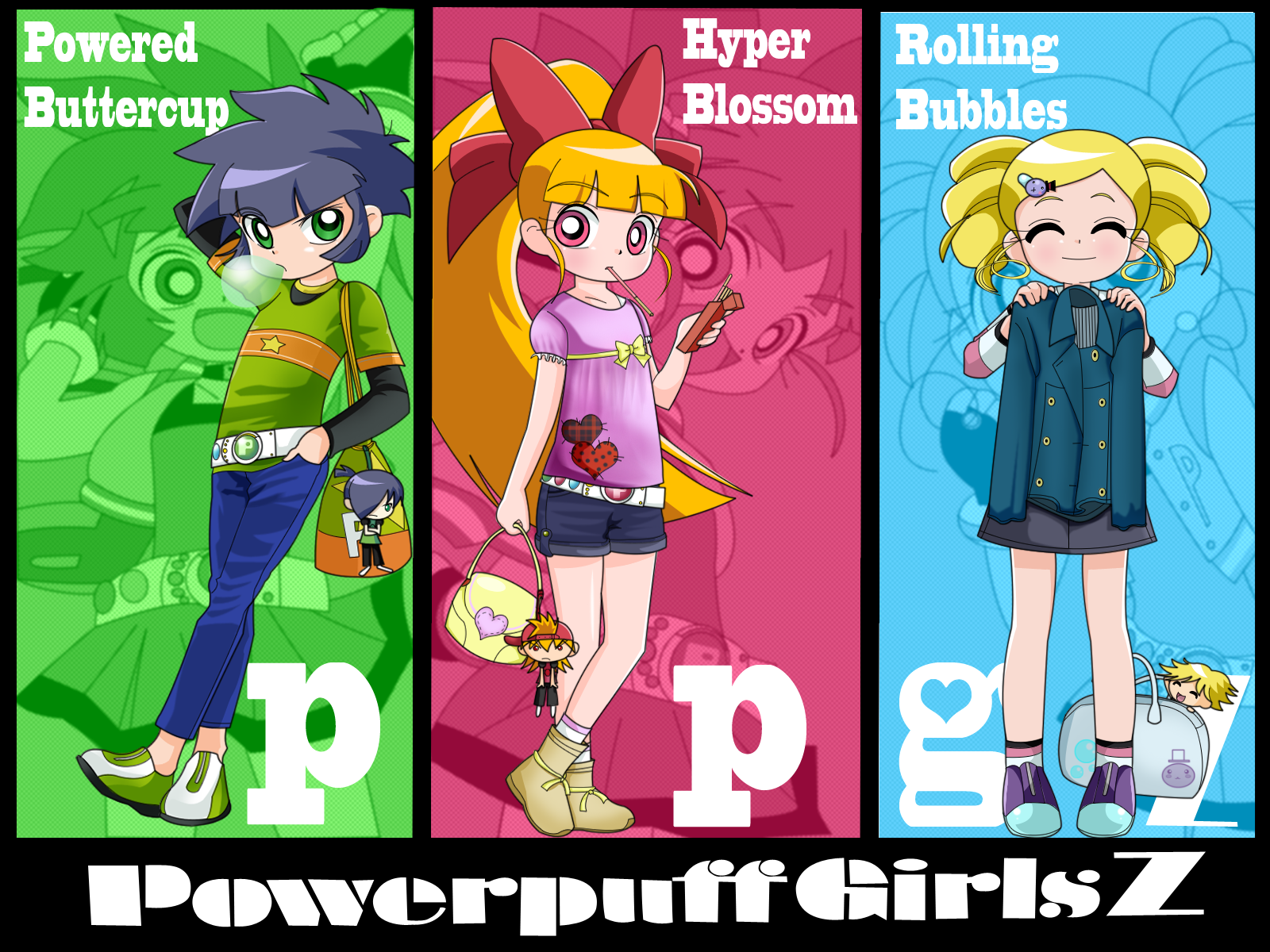 Powerpuff wall! Girls Z And The RowdyRuff Boys Z