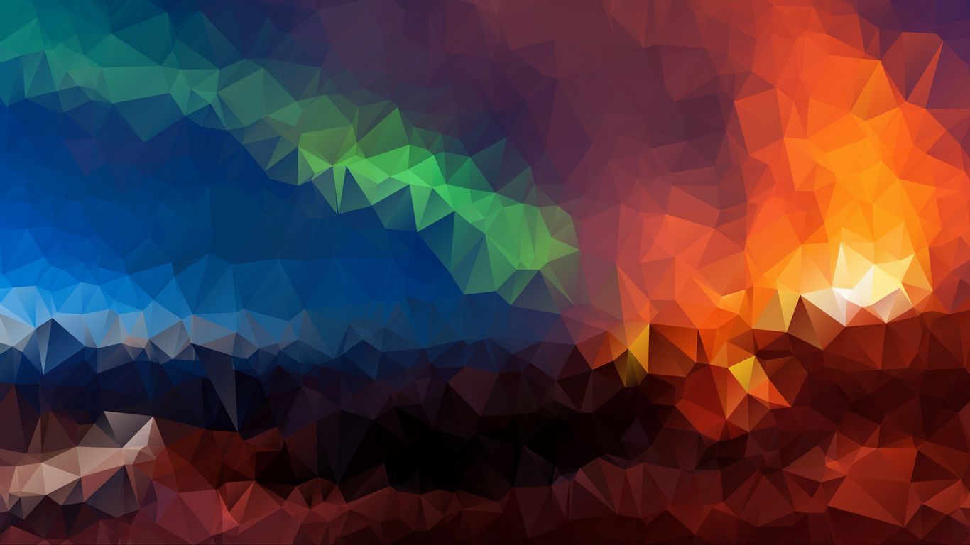 Download wallpaper 1366x768 triangles, geometric, mosaic