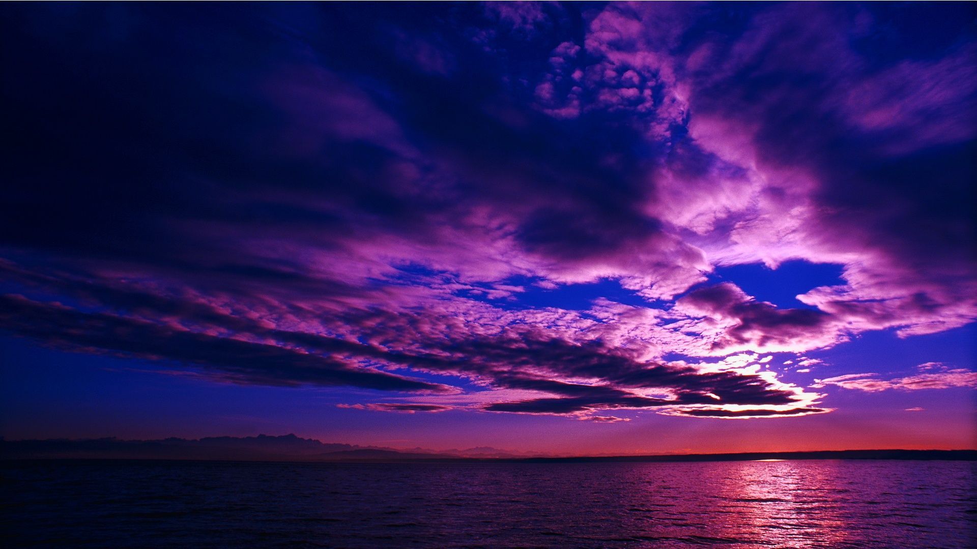 Purple Beach Sunset Wallpaper HD