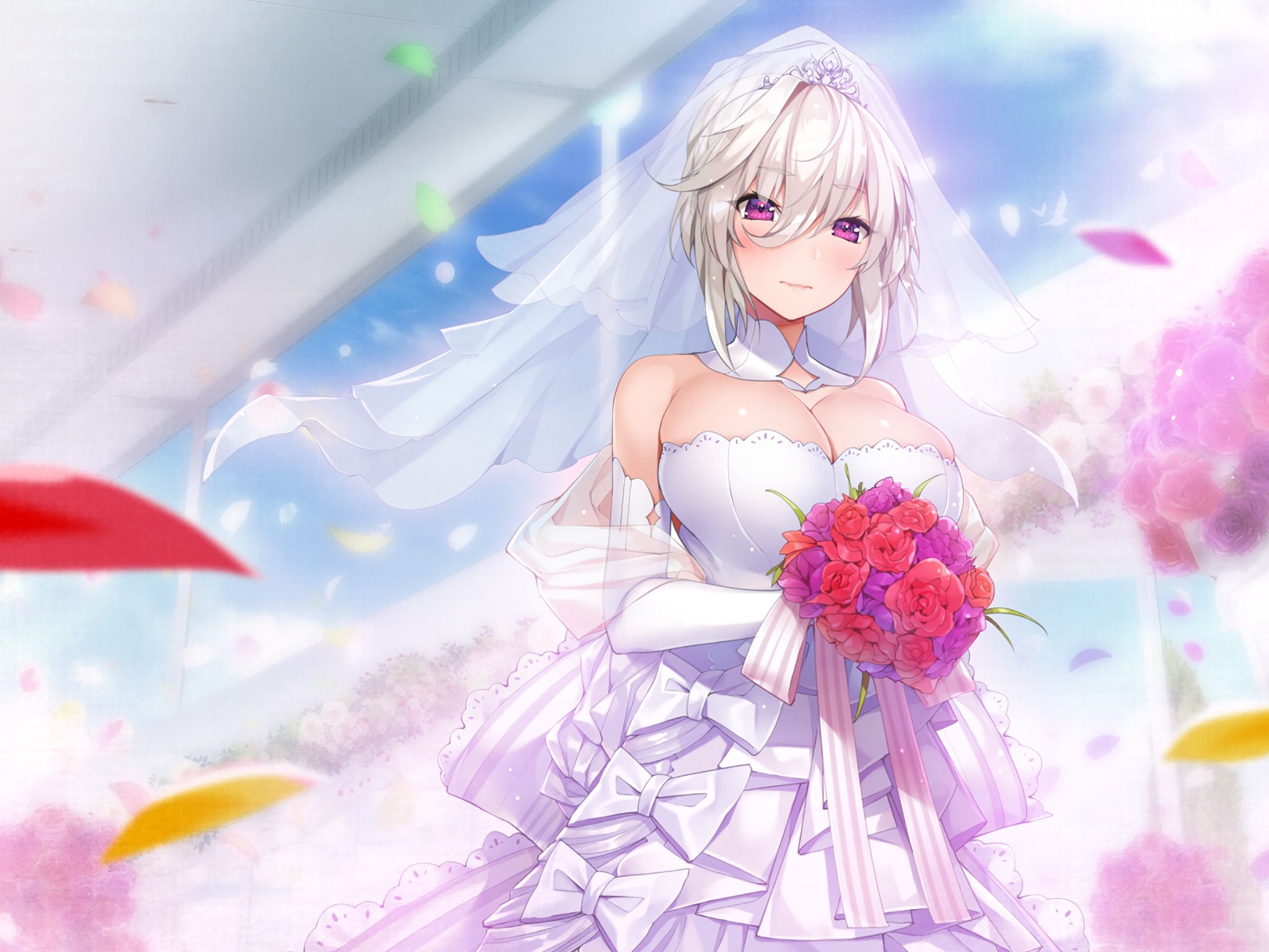 Download Wallpaper and Picture: Girl, dress, wedding, anime