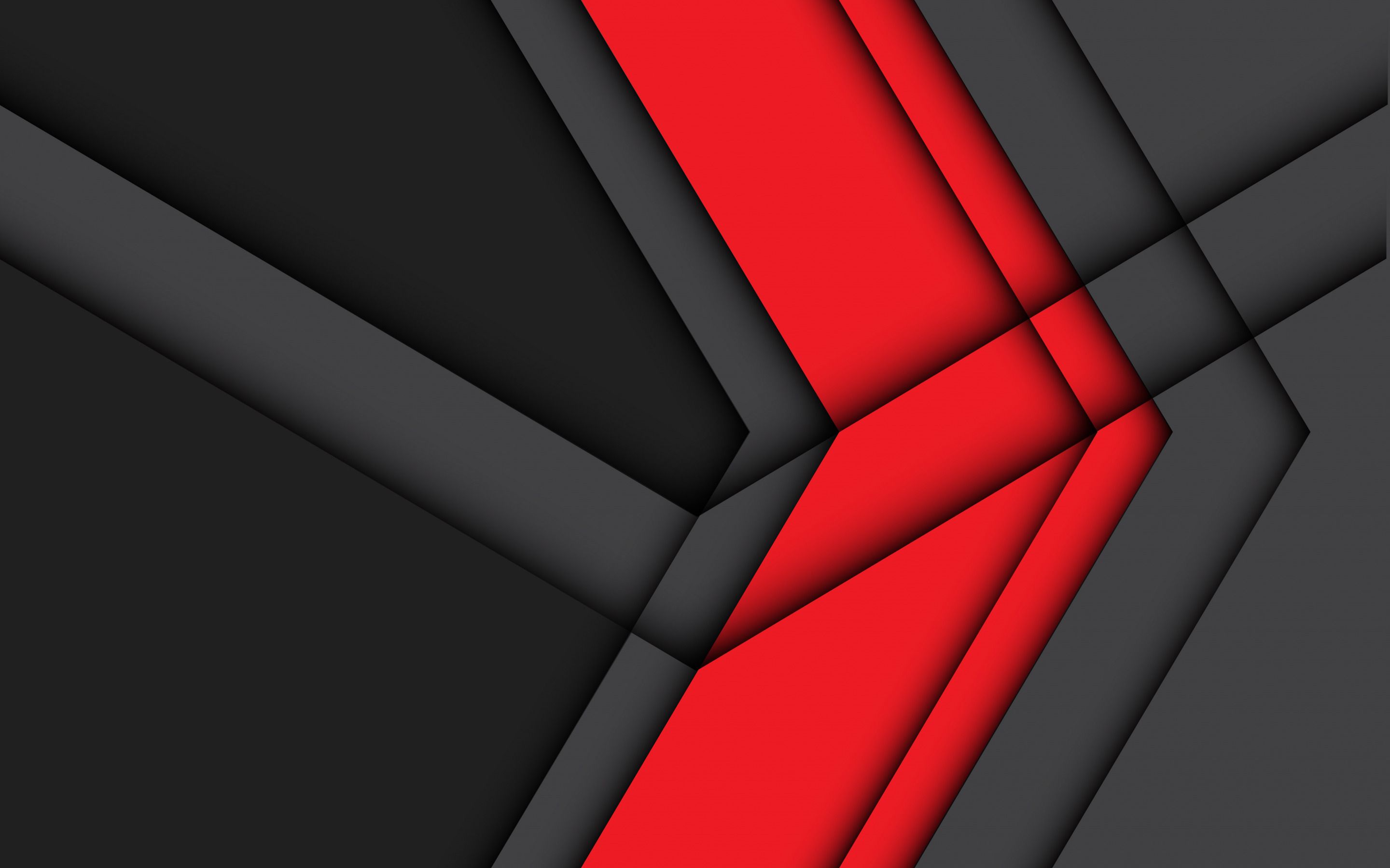 Download wallpaper material design, red arrow, geometric shapes